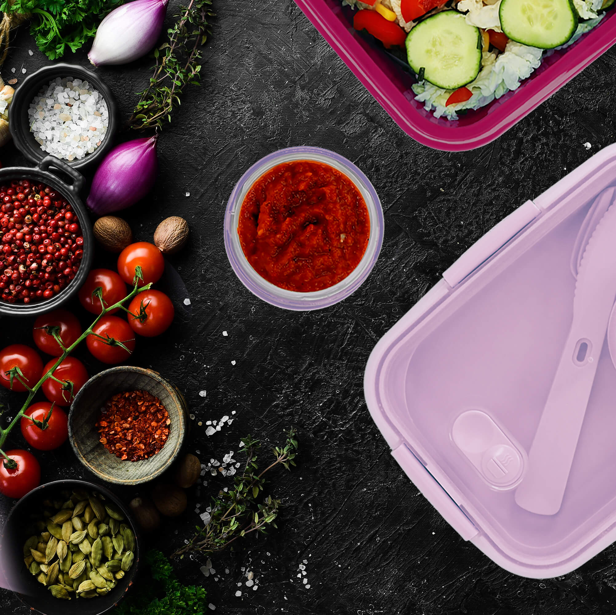 Pojemnik 1,2L Curver Go To Lunch, fioletowy