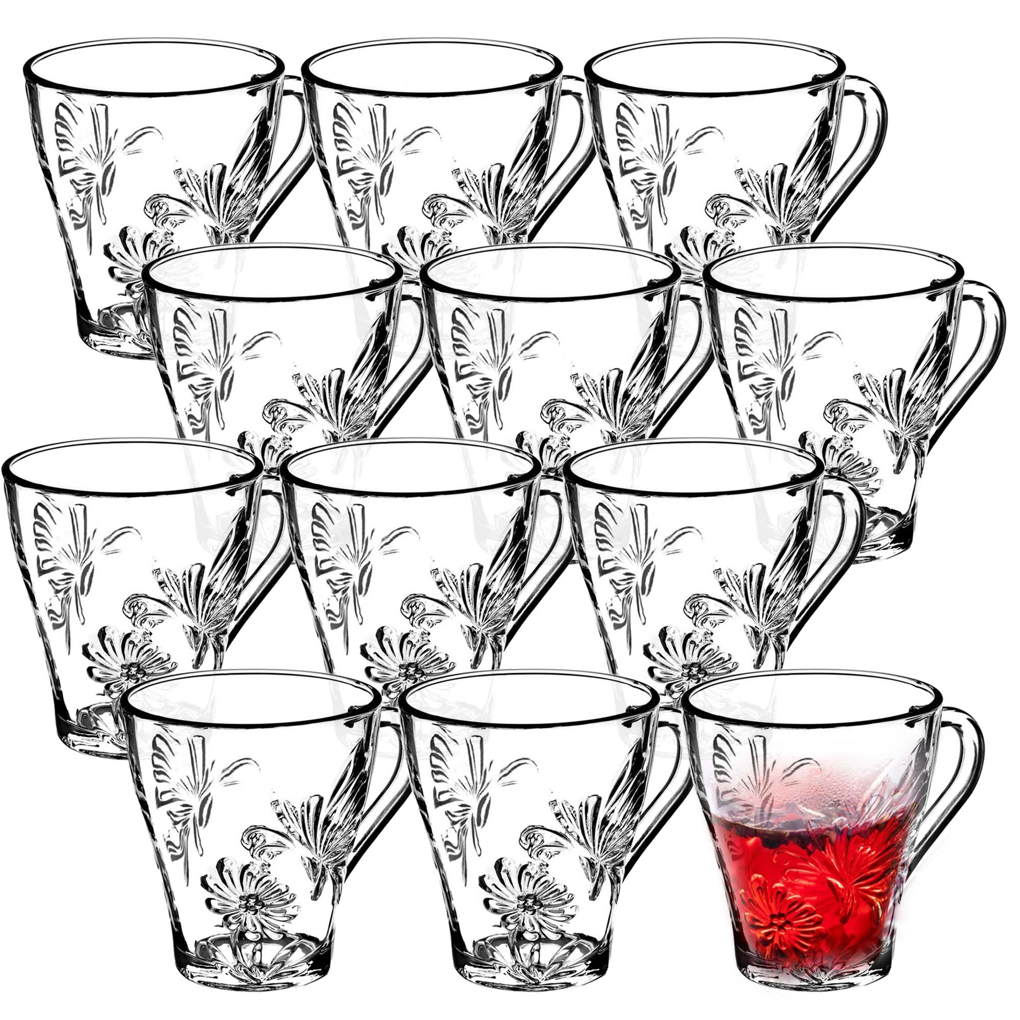 Kubki do herbaty Cavi z kwiecistym wzorem 250 ml, 12 szt.