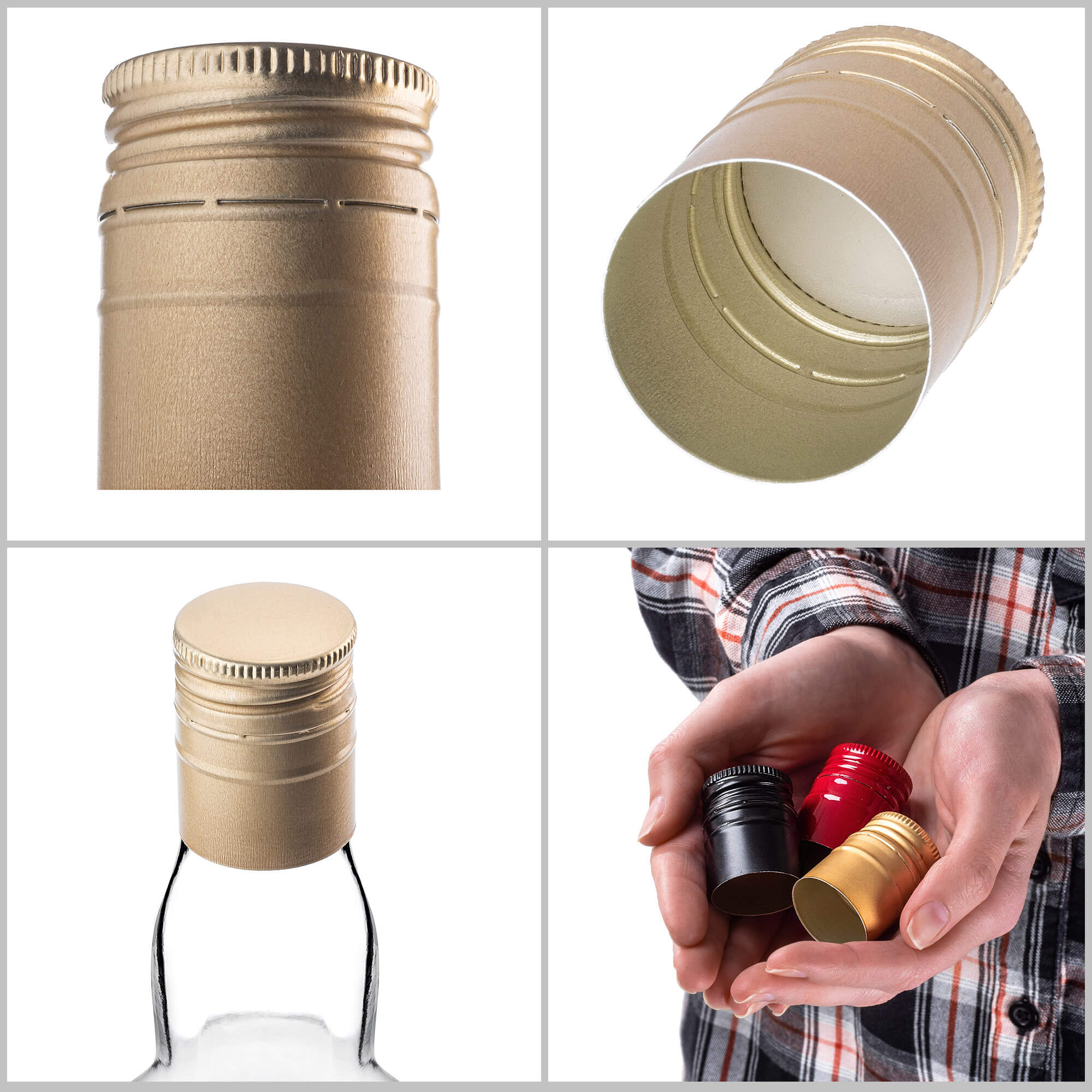Aluminiowa zakrętka do butelek Annot fi 28mm długa złota 100 szt.