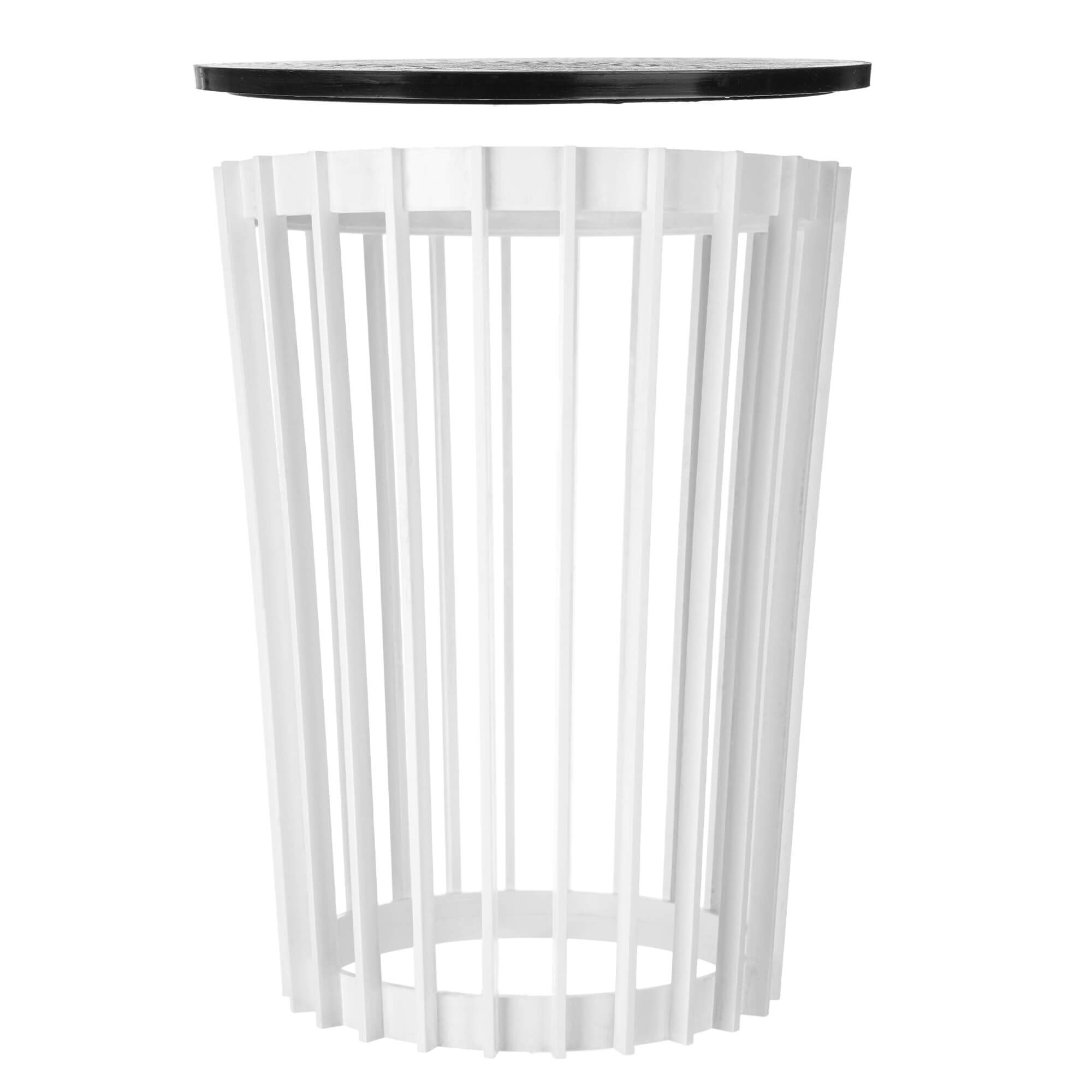 Kwietnik dwustronny Aytre 40 cm biały + blat czarny