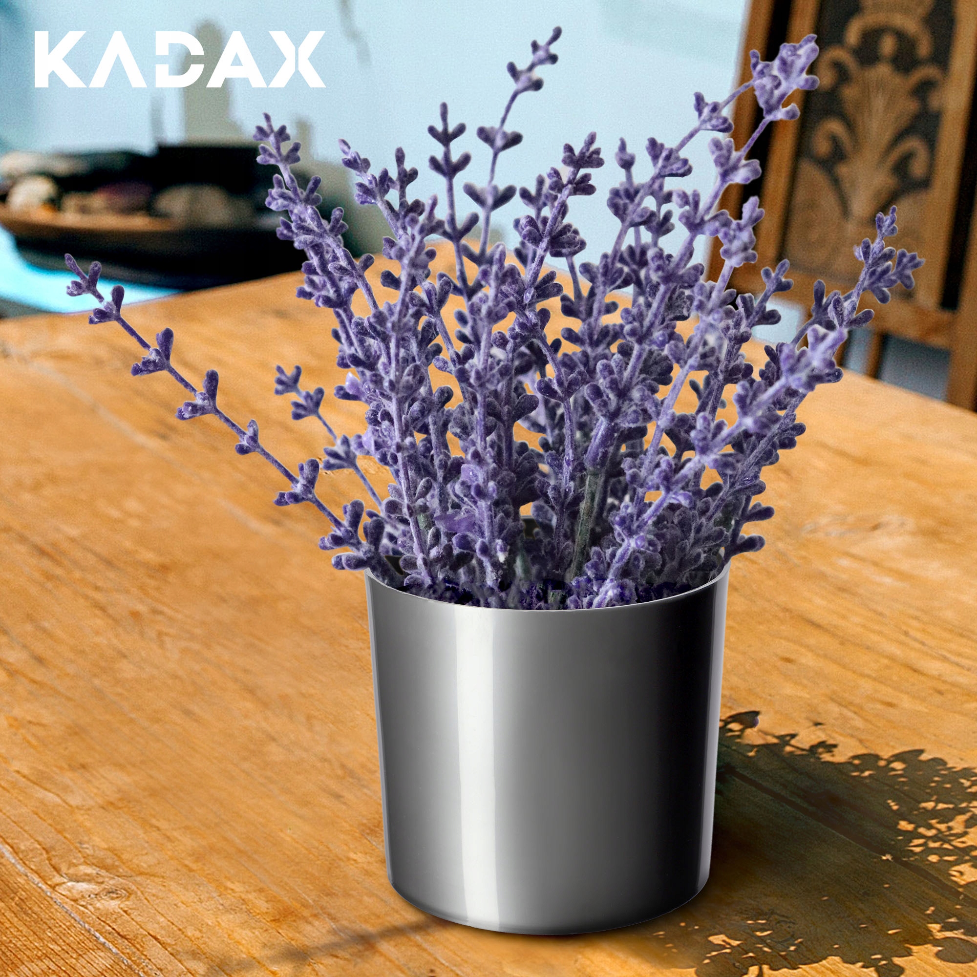 Doniczka na kwiaty okrągła Figari 12 cm, srebrna