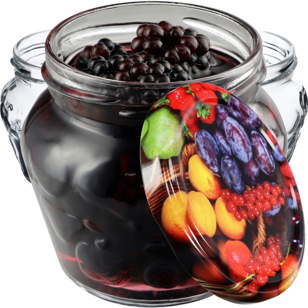 Słoiki Kemi 200ml 100szt 66mm + wieczka "Mix Owoców"