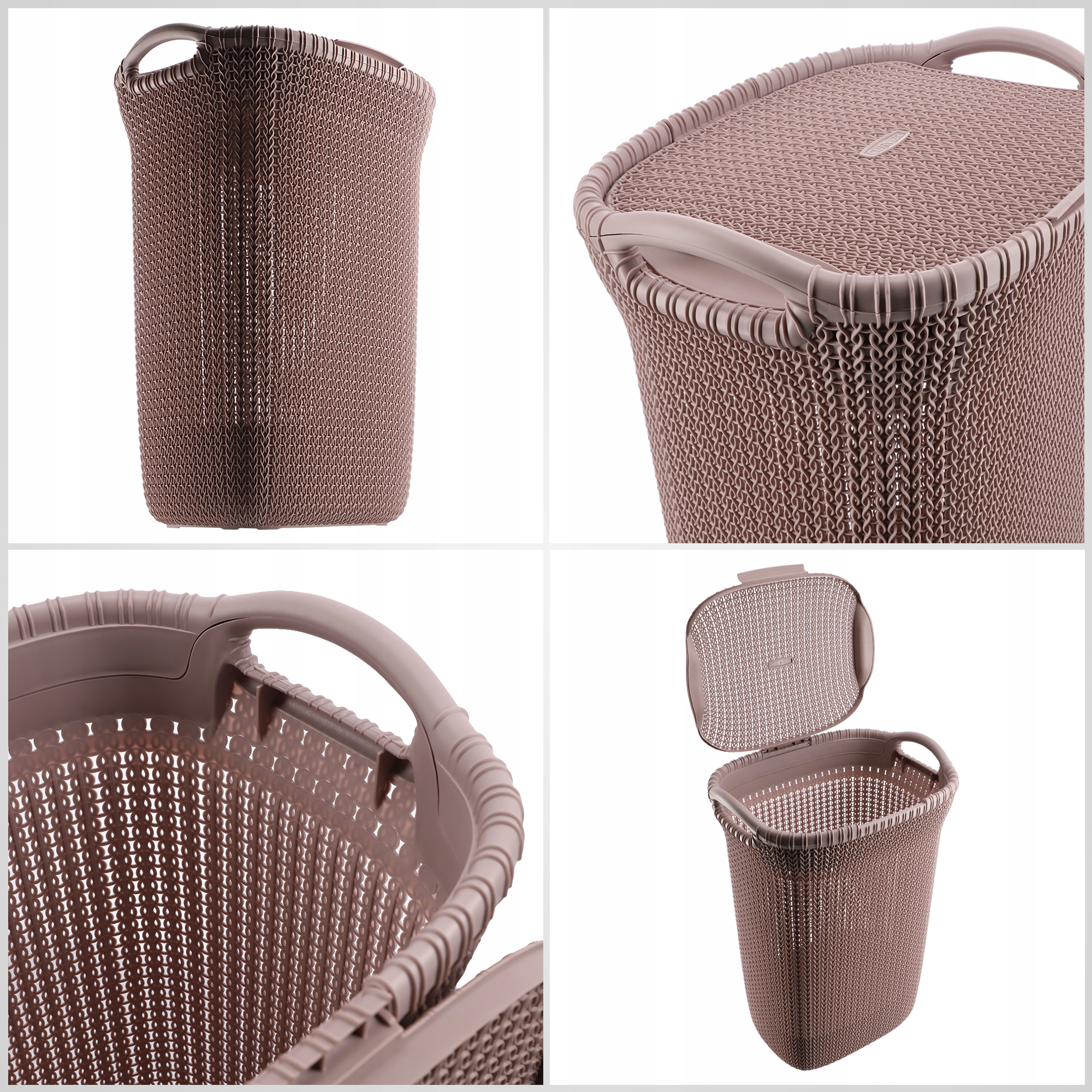 Kosz z pokrywą Curver Knit 57L beżowy