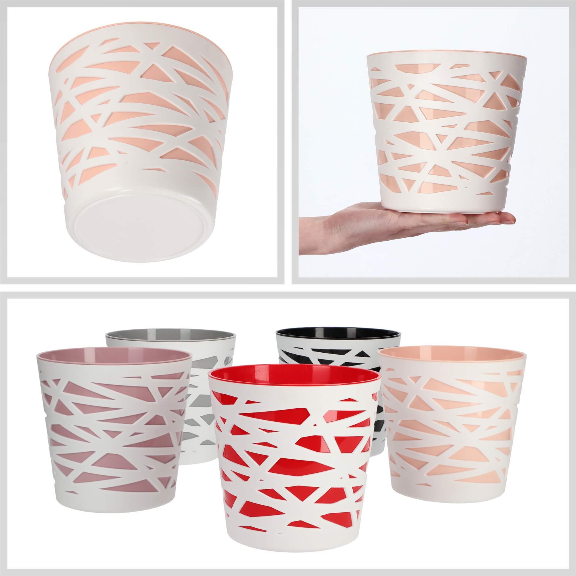 Doniczka z wkładem Rusio 15 cm, beżowa