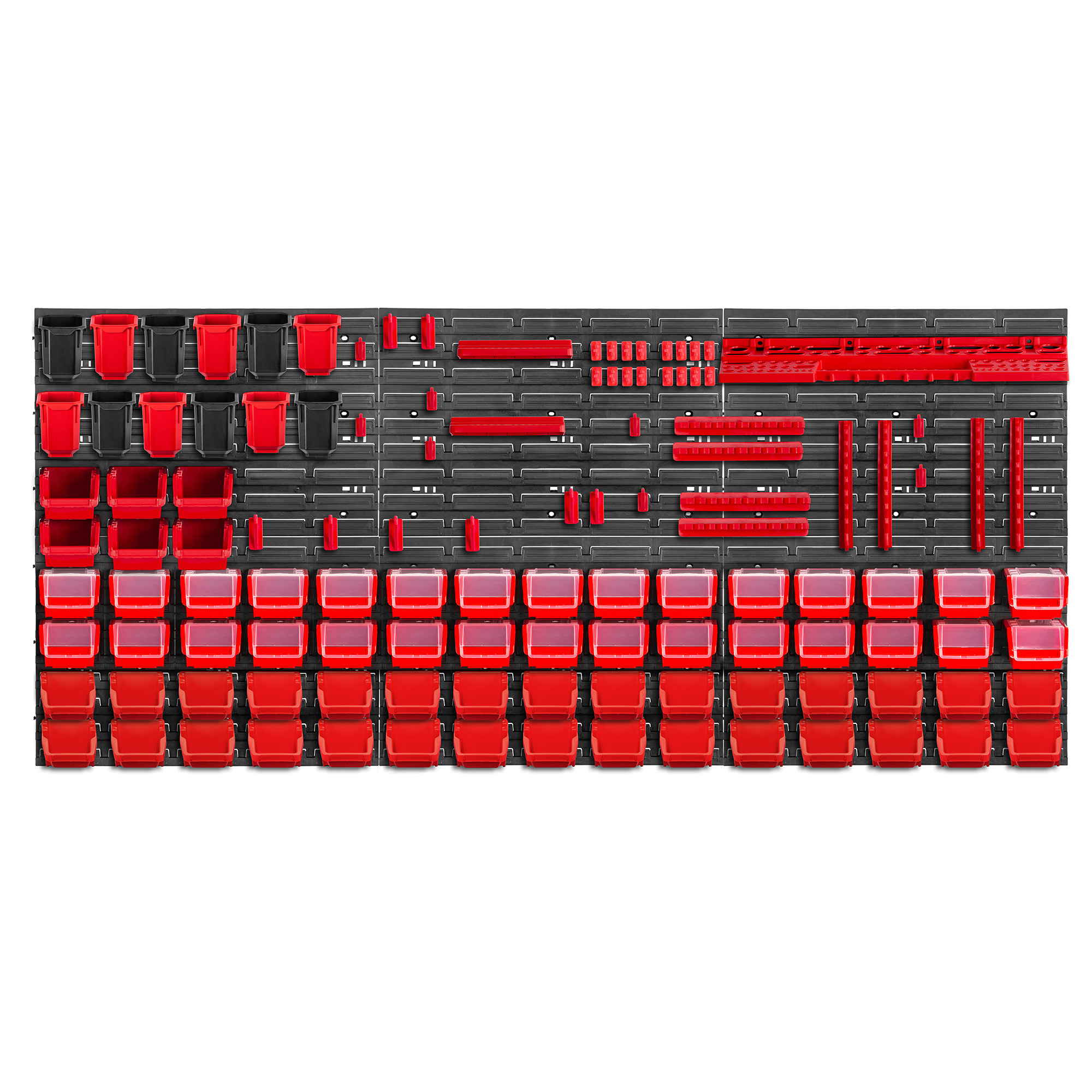 Tablica warsztatowa Lokke 121 elementów 174 x 78 cm, czerwona