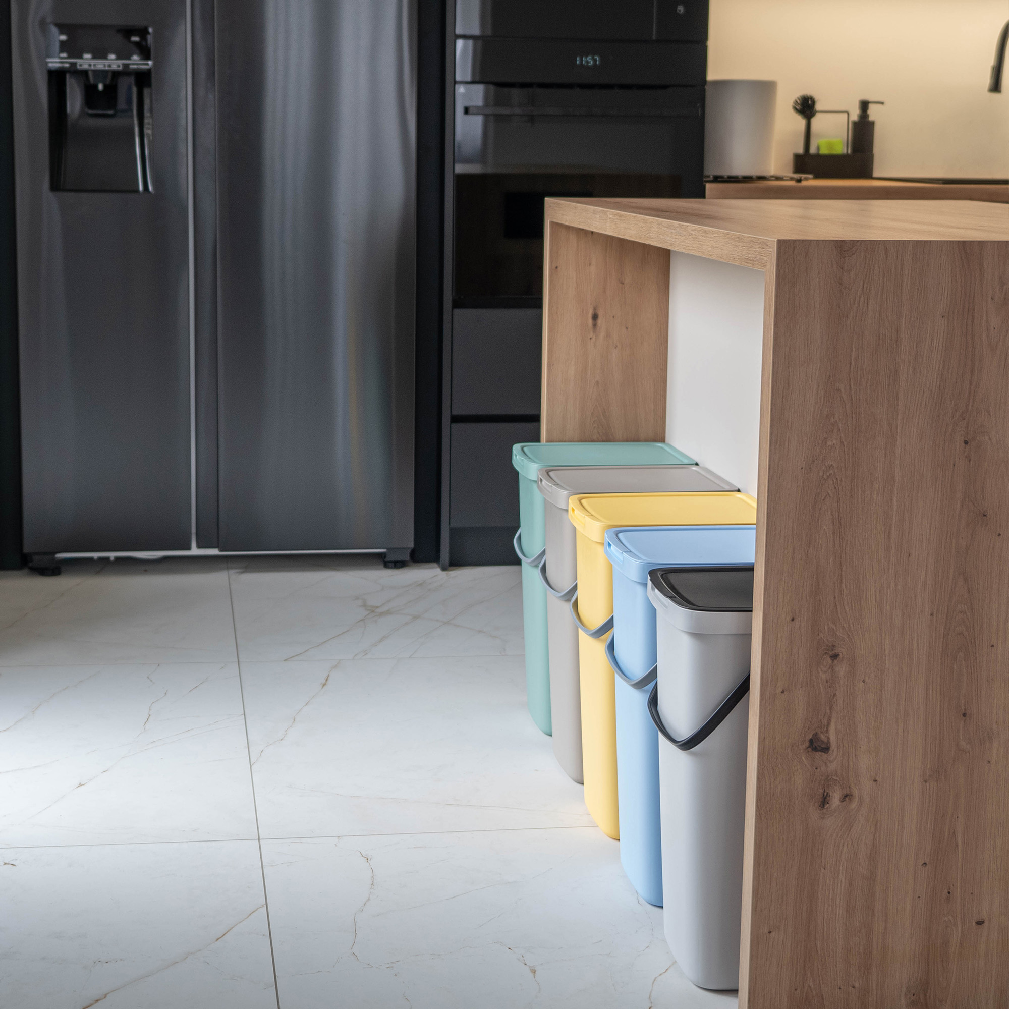 Kosz na śmieci Salans jasny brąz 25L