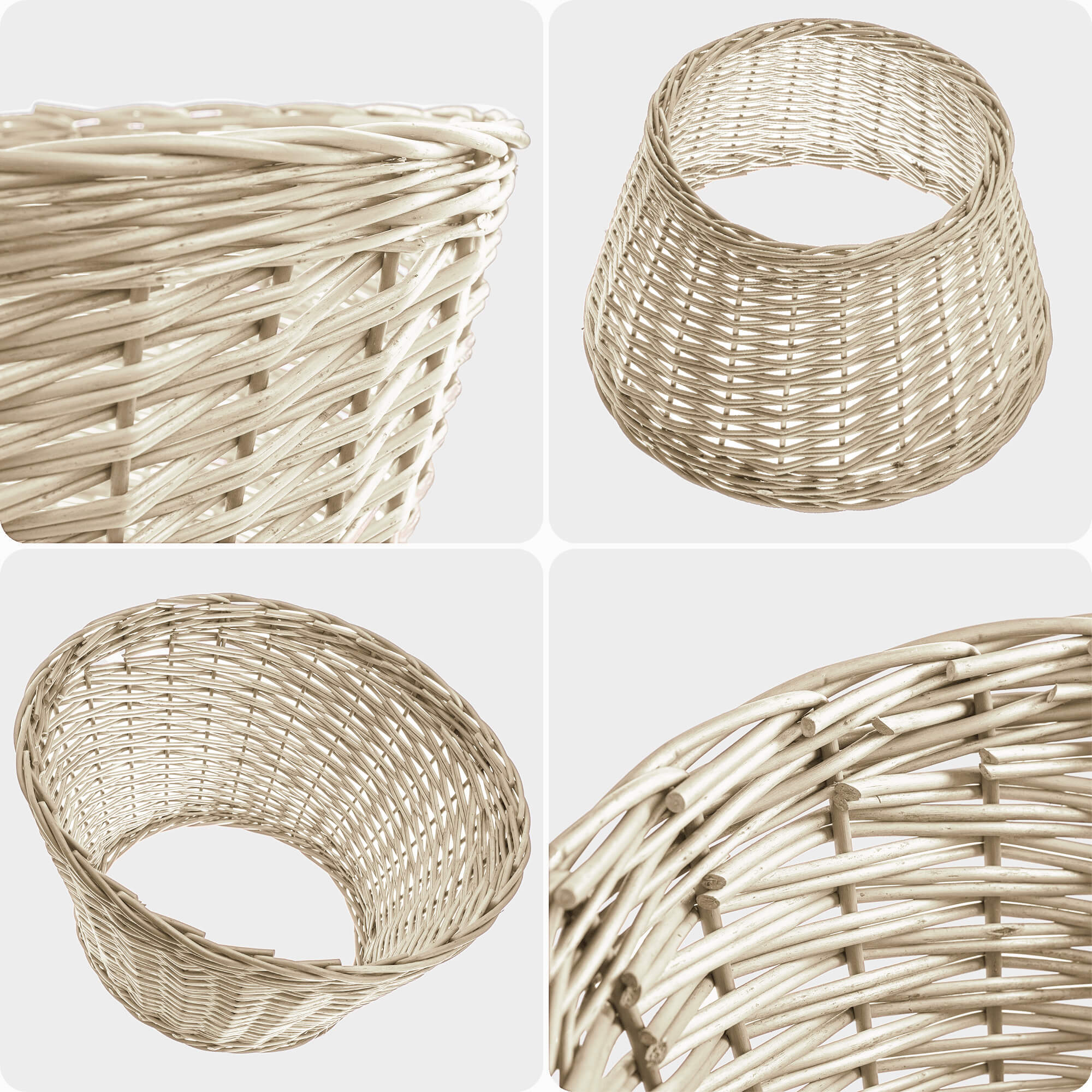 Osłona wiklinowa choinkowa naturalna Aliano 55cm biała