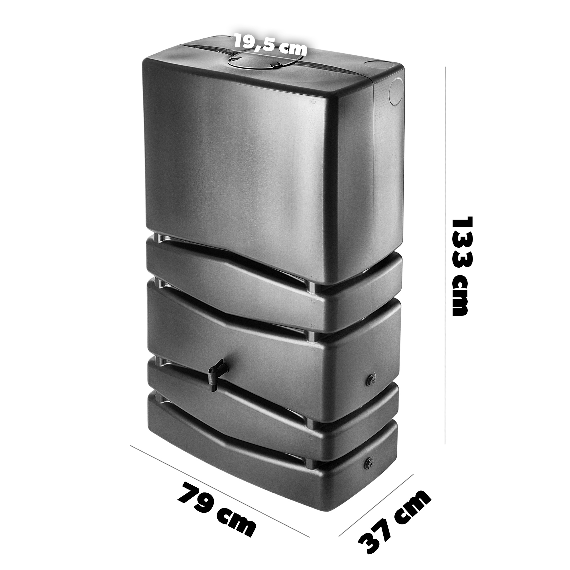 Zbiornik na deszczówkę Asolo 350L + zestaw przyłączeniowy