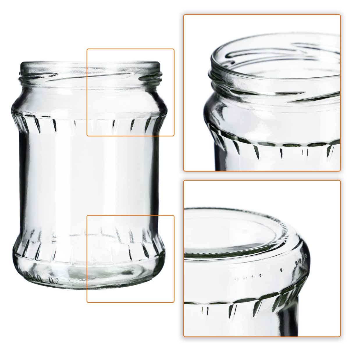 Słoiki na przetwory Kisko 500ml 48szt 82mm + wieczka "Czarna Krata"