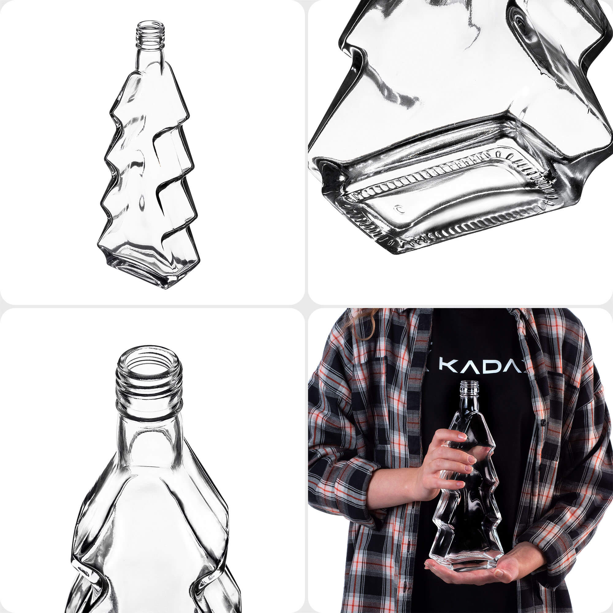 Szklana butelka choinka Enna 500ml z zieloną zakrętką 1 szt.