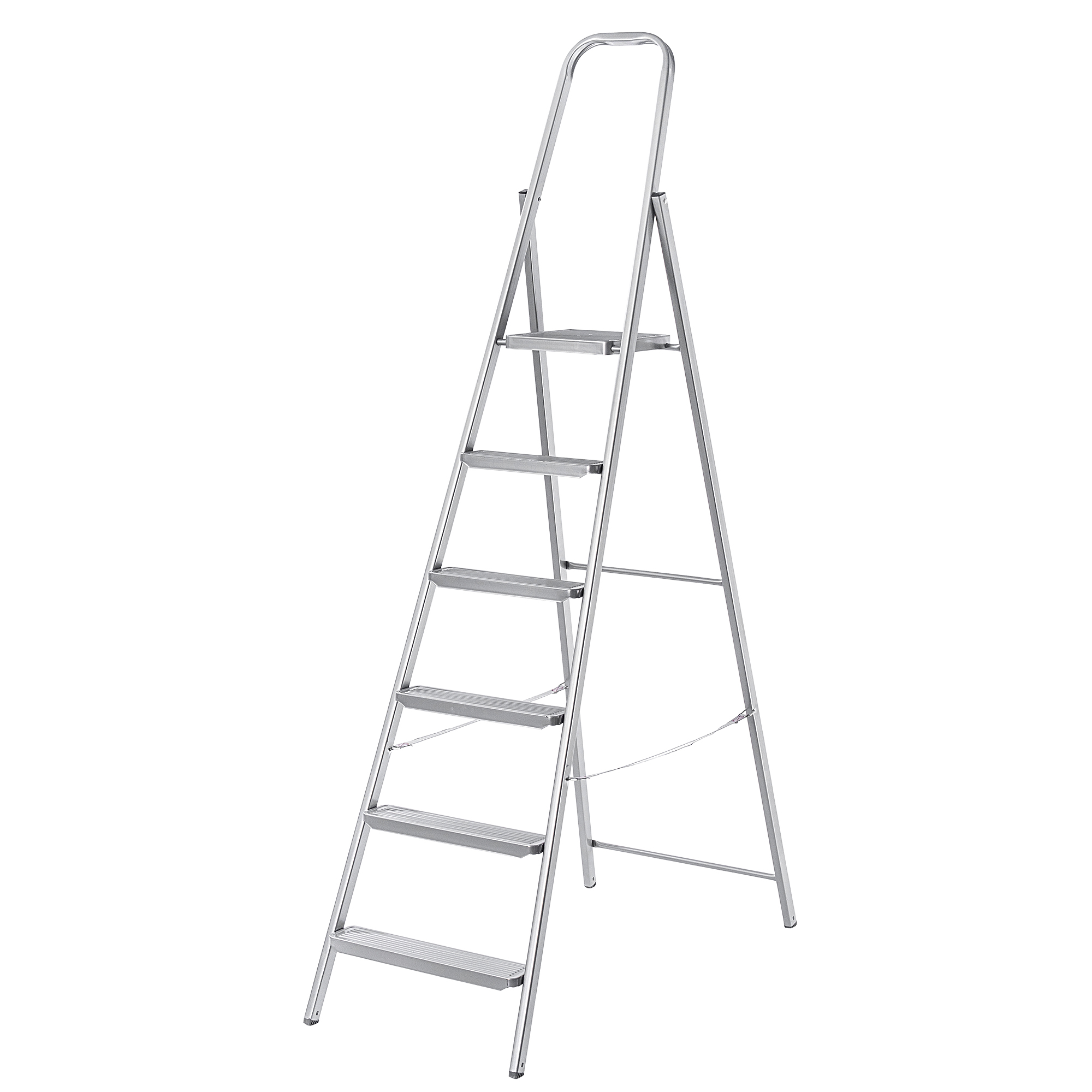 Drabina stalowa Ewo 6 stopniowa rozkładana jednostronna wielofunkcyjna