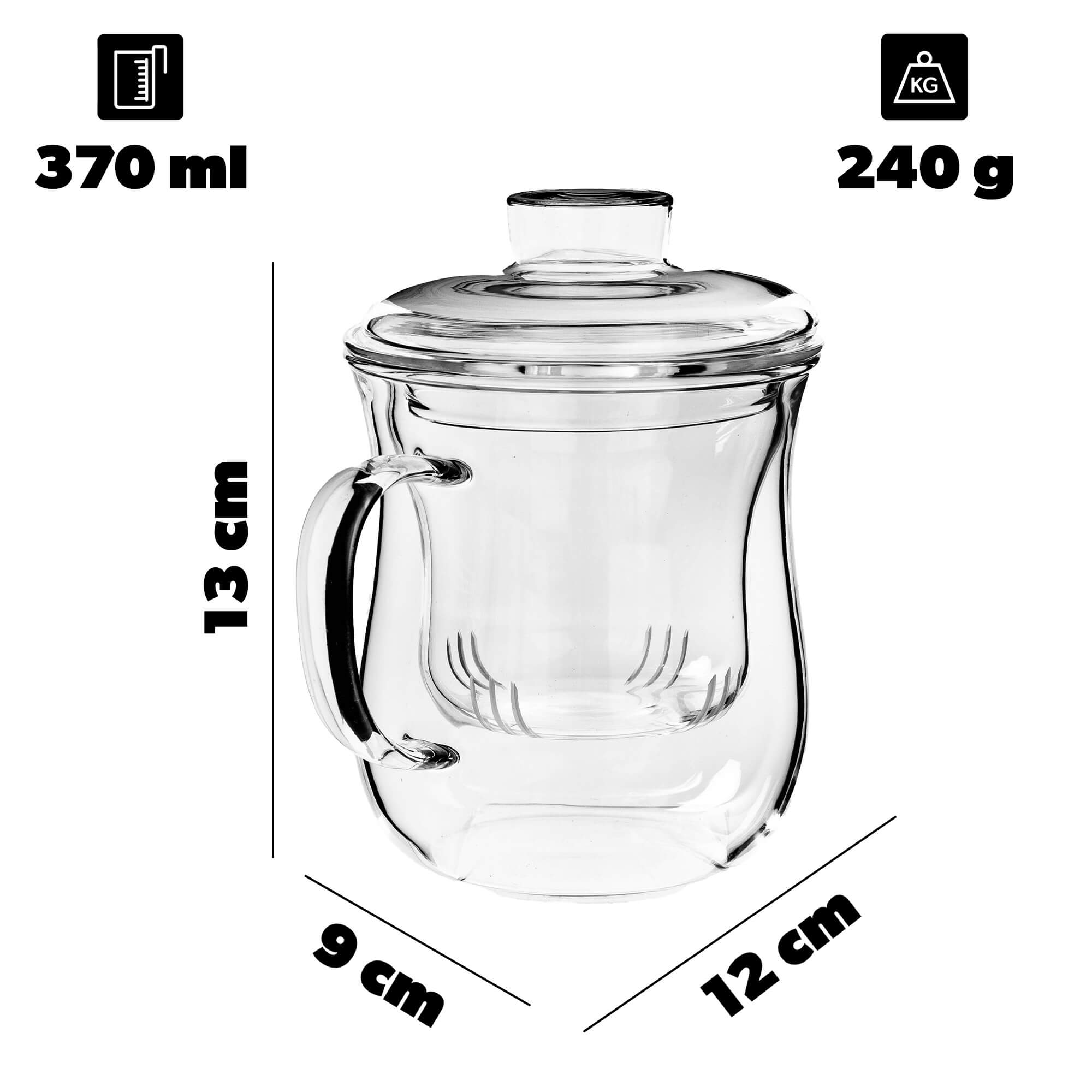 Kubek z zaparzaczem do herbaty i ziół Braud, 370 ml