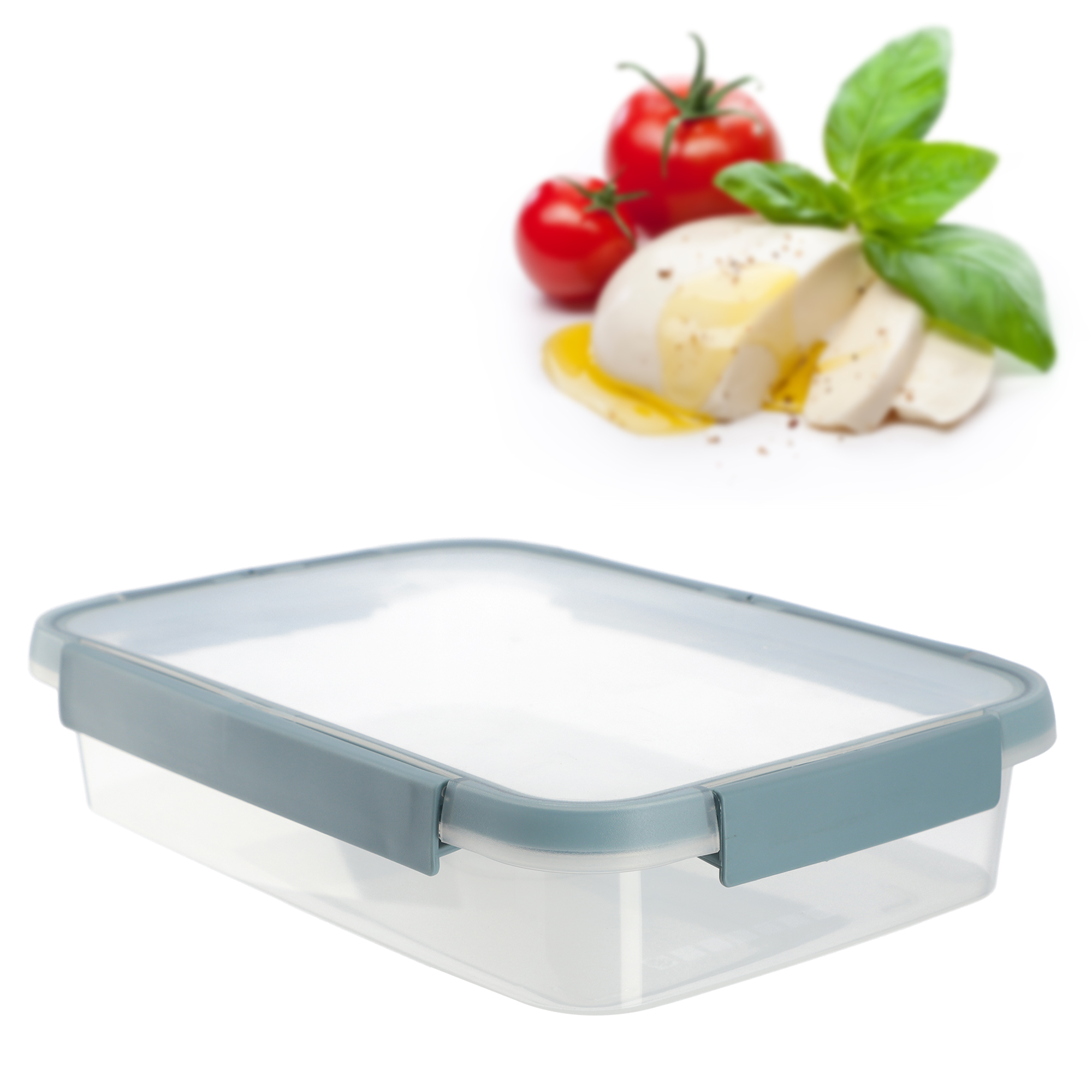 Pojemnik na żywność 2L Curver Smart Fresh Eco, szarobłękitny