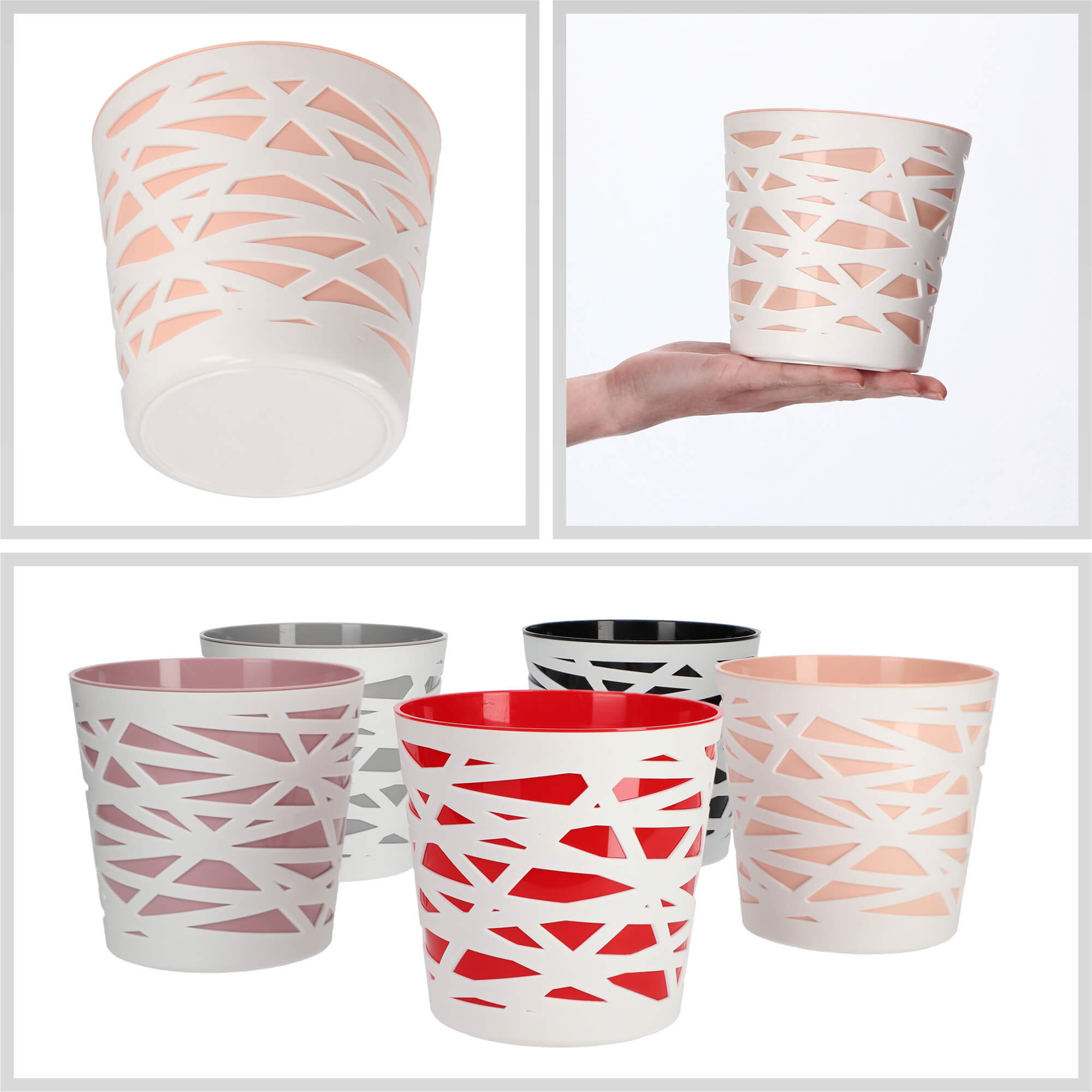 Doniczka z wkładem Rusio 13 cm, beżowa