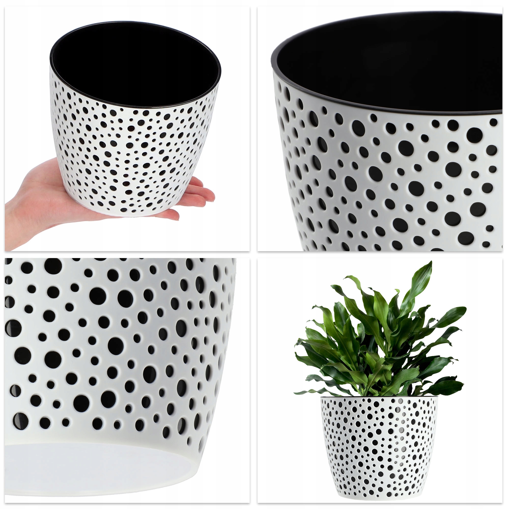 Doniczka na kwiaty Casini 15 cm, czarna