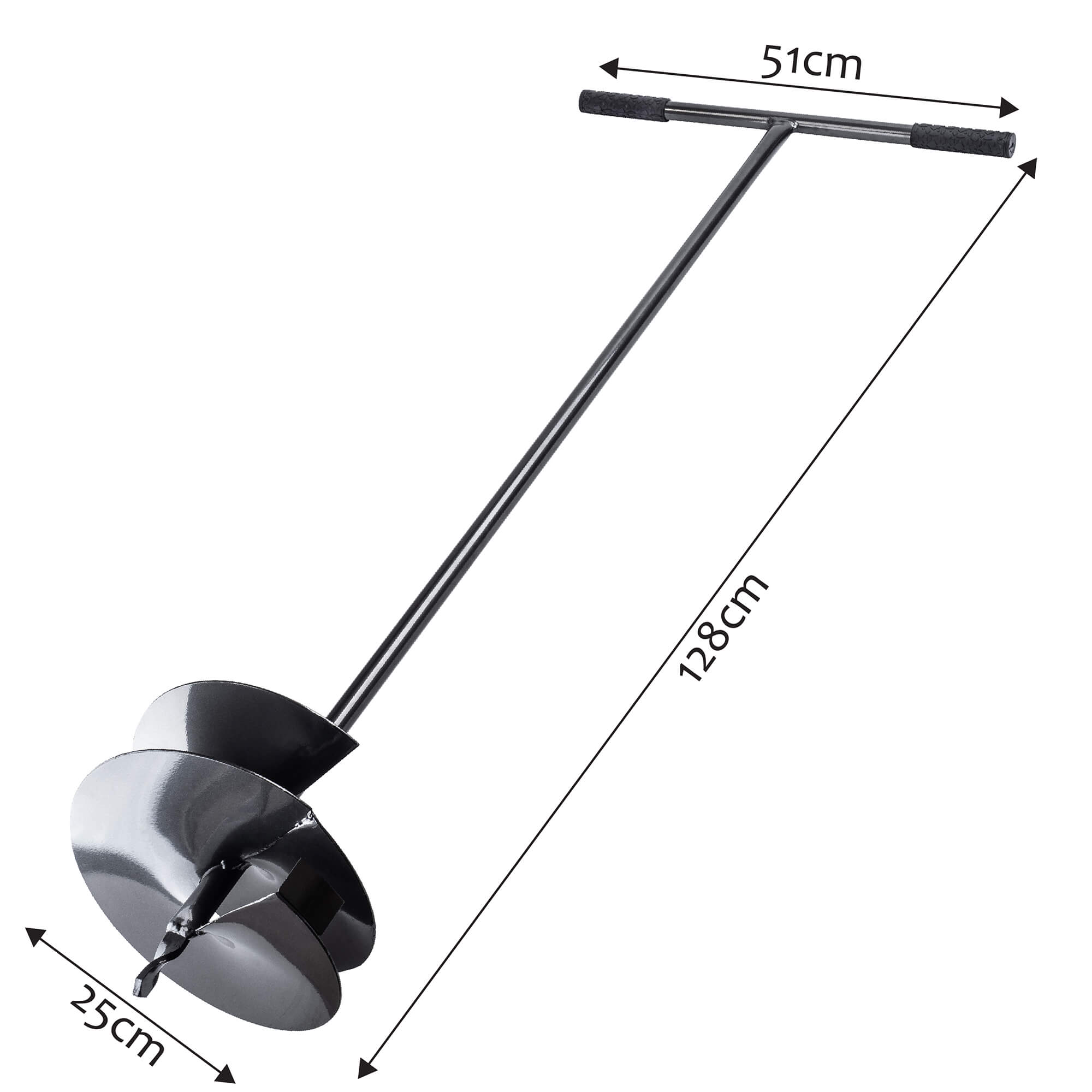 Świder ręczny do gleby Flako 128 cm, czarny