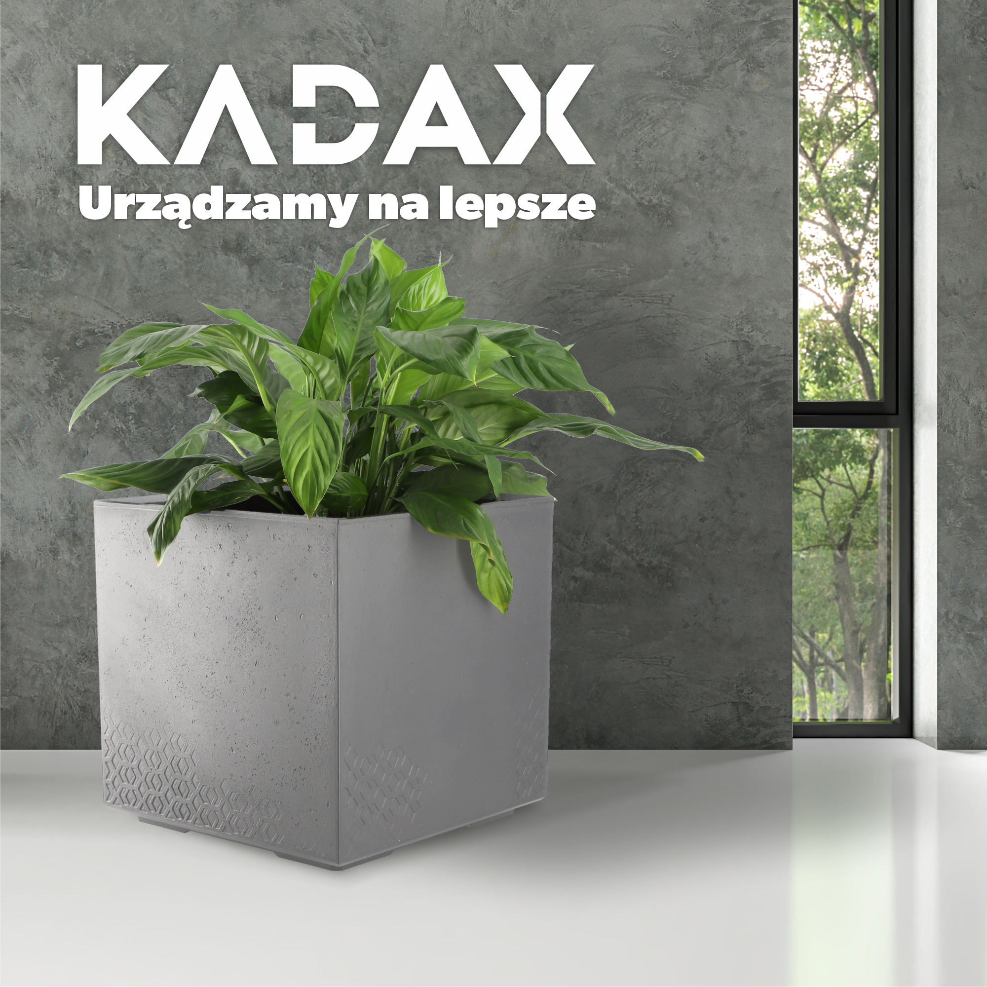 Donica Sore na kółkach „Beton" 40cm antracyt