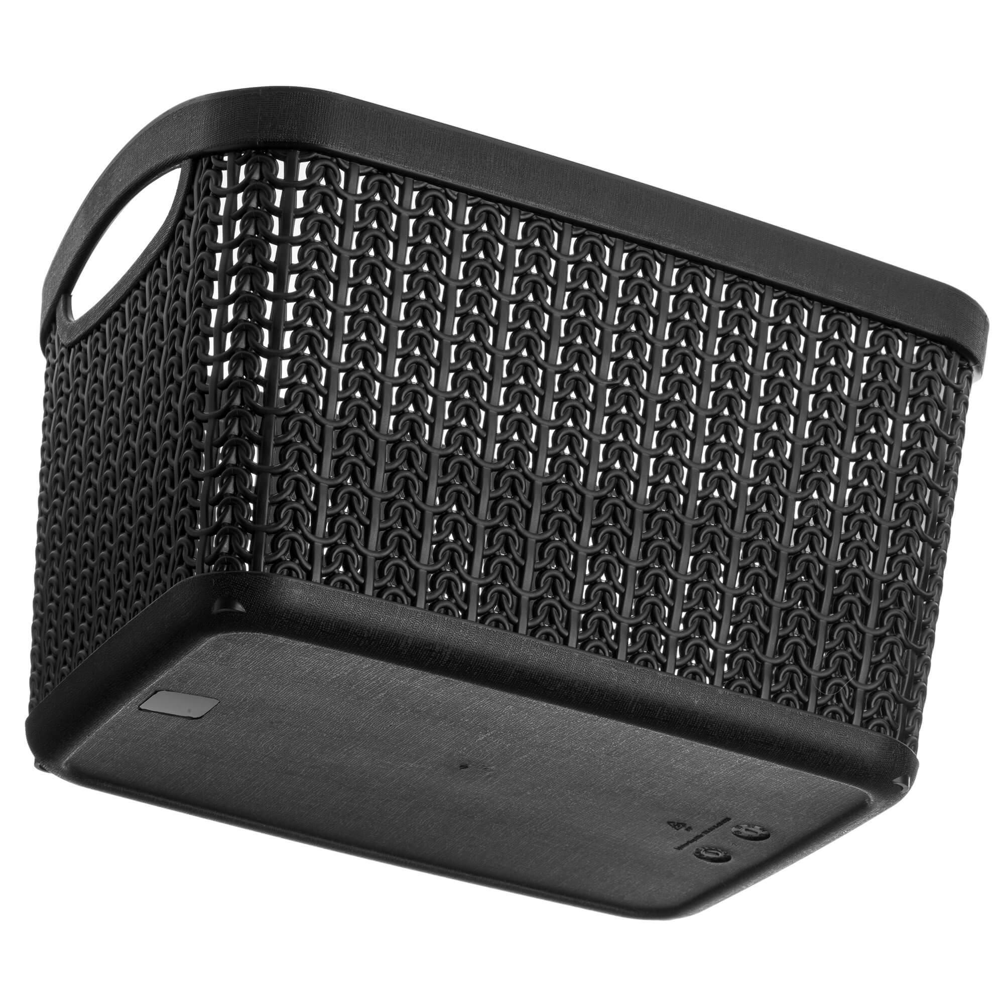 Koszyk plastikowy prostokątny Fonti 6.6L, czarny, 2szt.