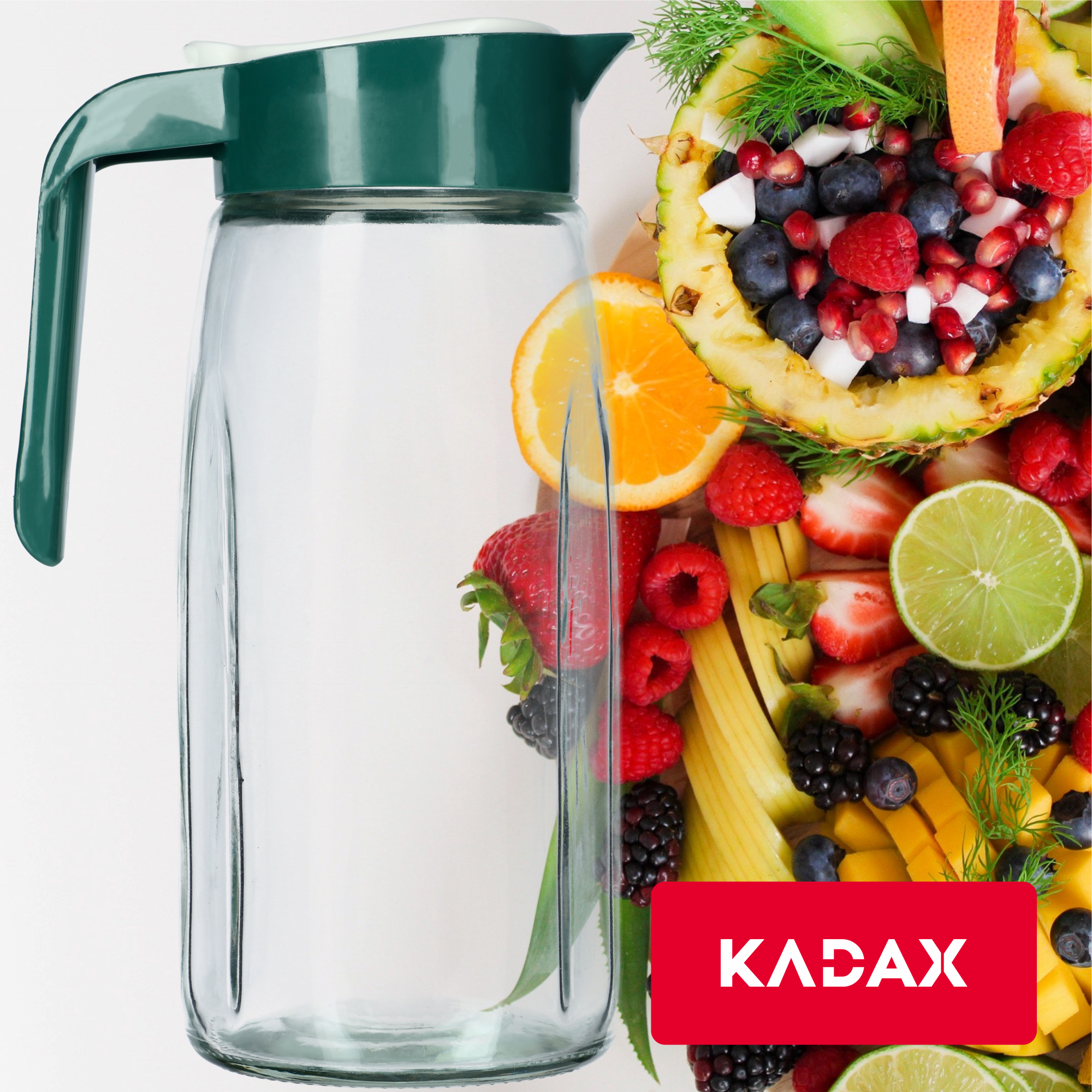 Dzbanek z pokrywką do soku i zimnych napojów 1,4L zielony