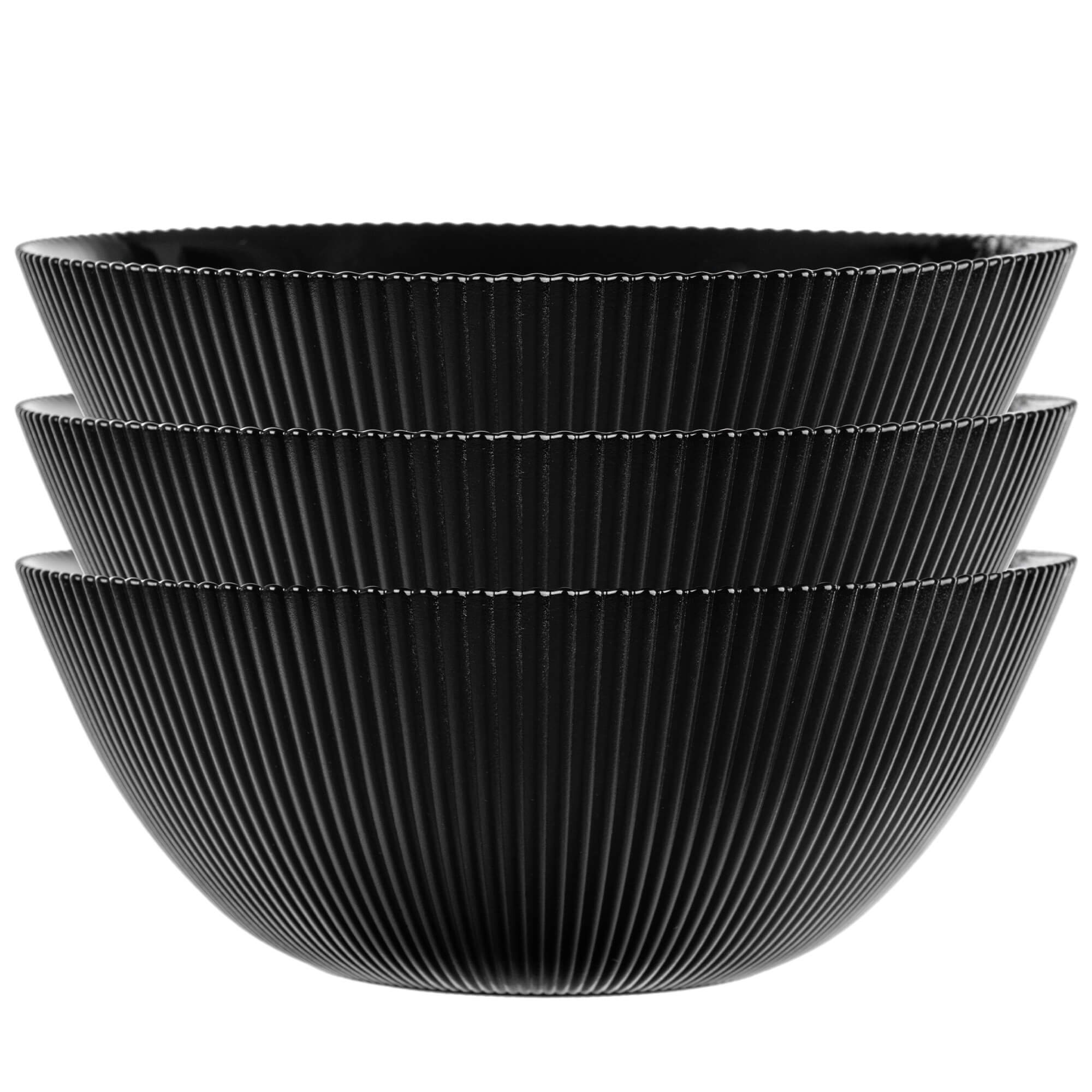 Salaterka szklana Regno 20.3 cm czarna 3 szt.