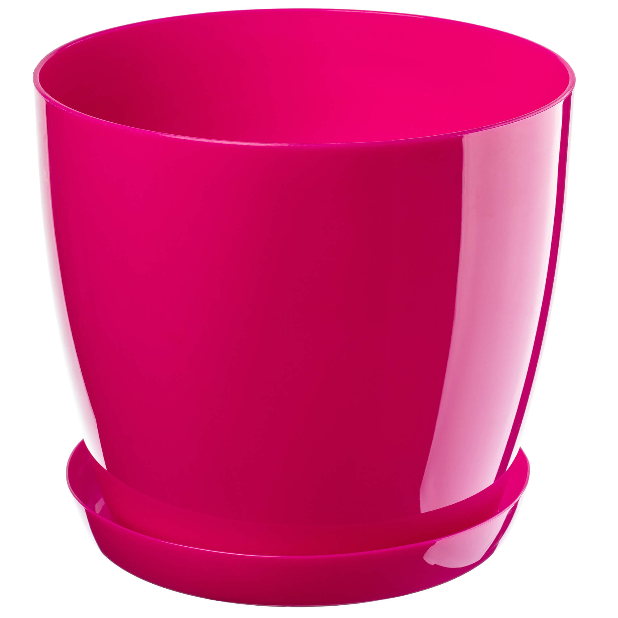 Doniczka na kwiaty z podstawką 14 cm, różowa