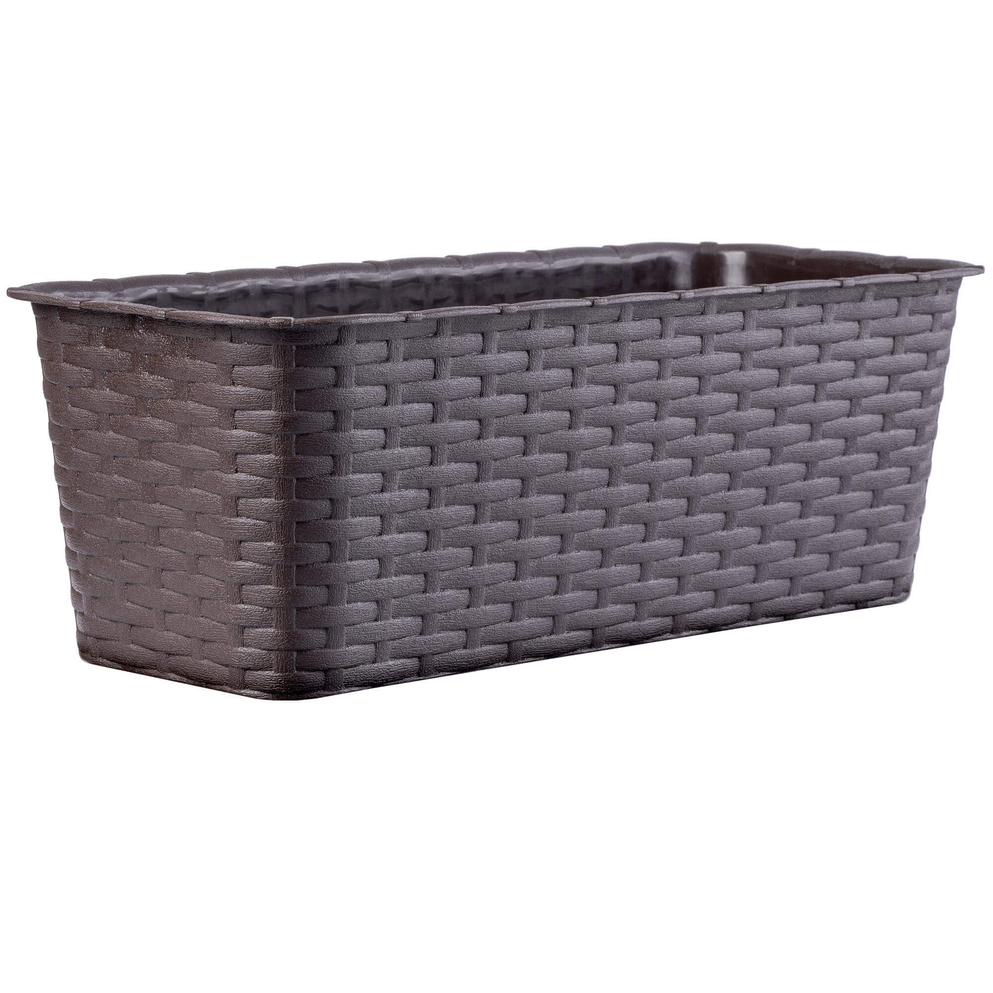 Doniczka balkonowa 40 cm, brązowa