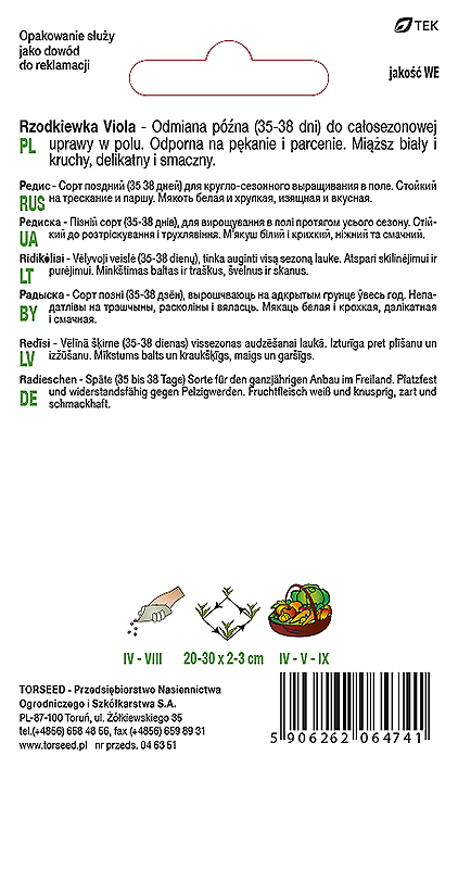 Rzodkiewka (do uprawy w polu) Viola 5g