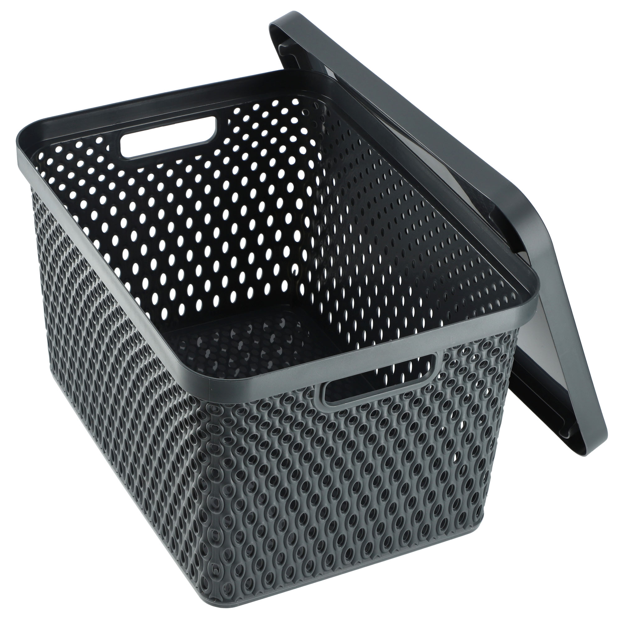 Koszyk z pokrywą do przechowywania Pau 18L szary