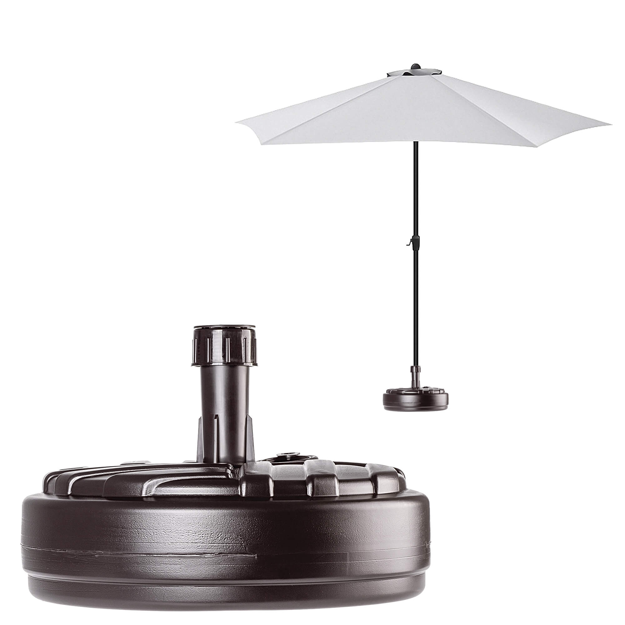 Podstawa pod parasol ogrodowy Solero w paski okrągła brąz