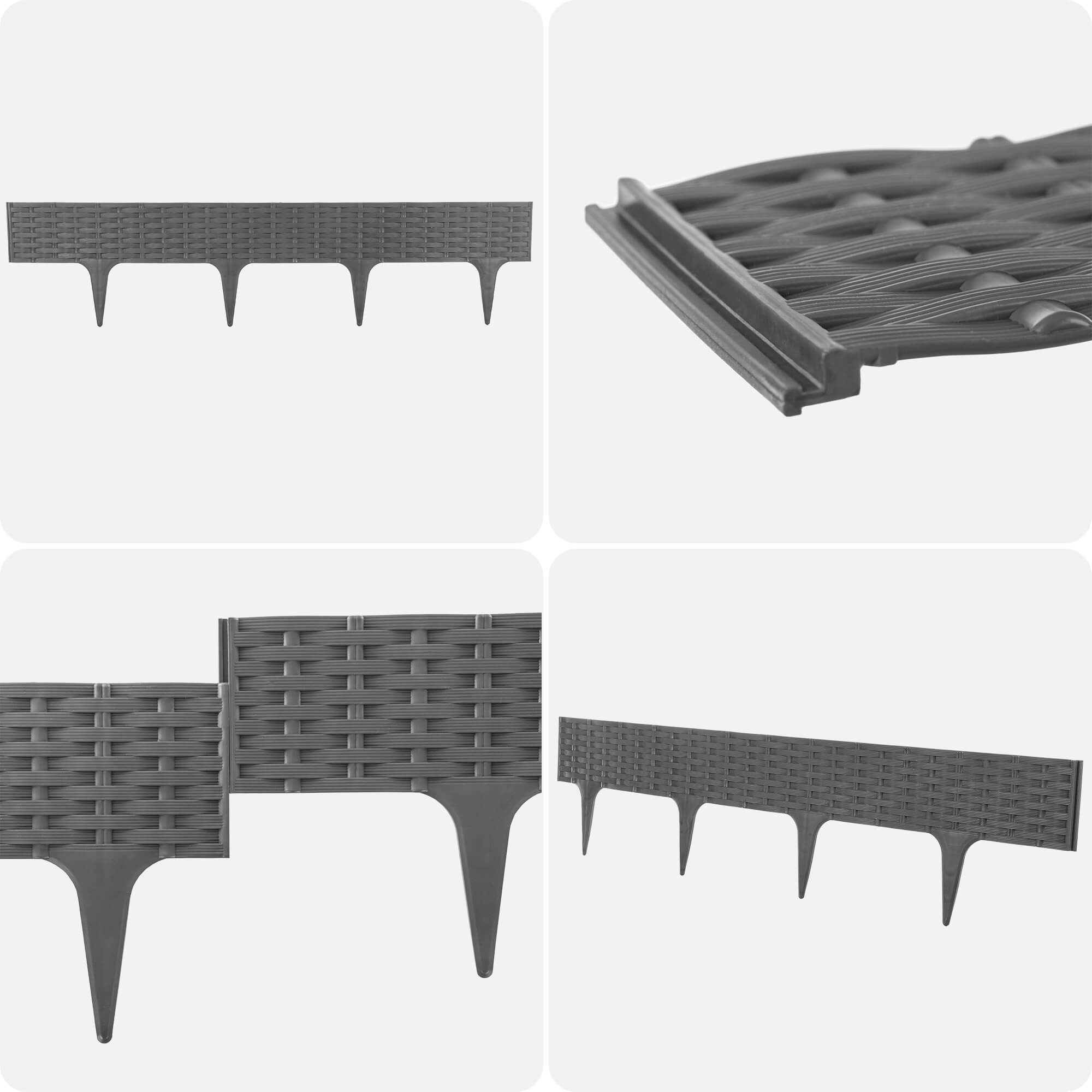 Obrzeże ogrodowe Averton 78 x 9 cm szare wzór 2. 5 szt.