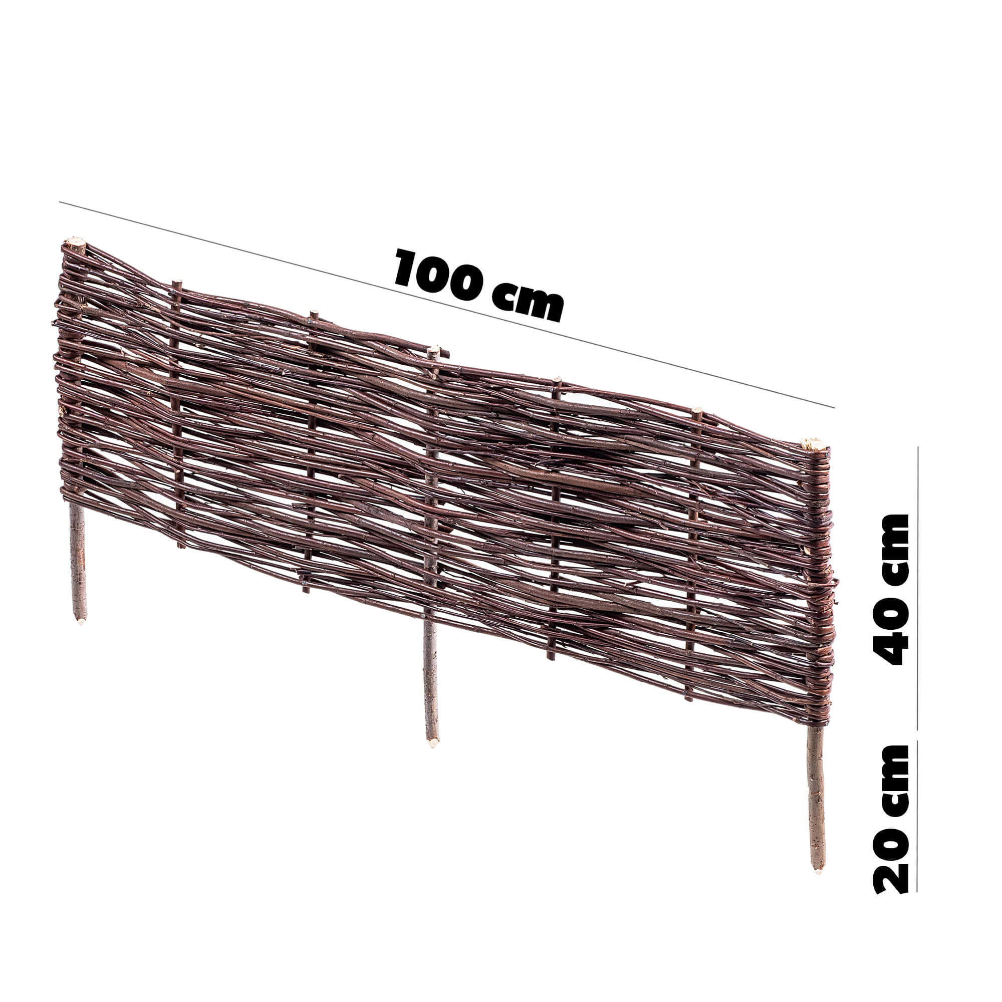 Palisada ogrodowa wiklinowa Sand 100 x 40 cm