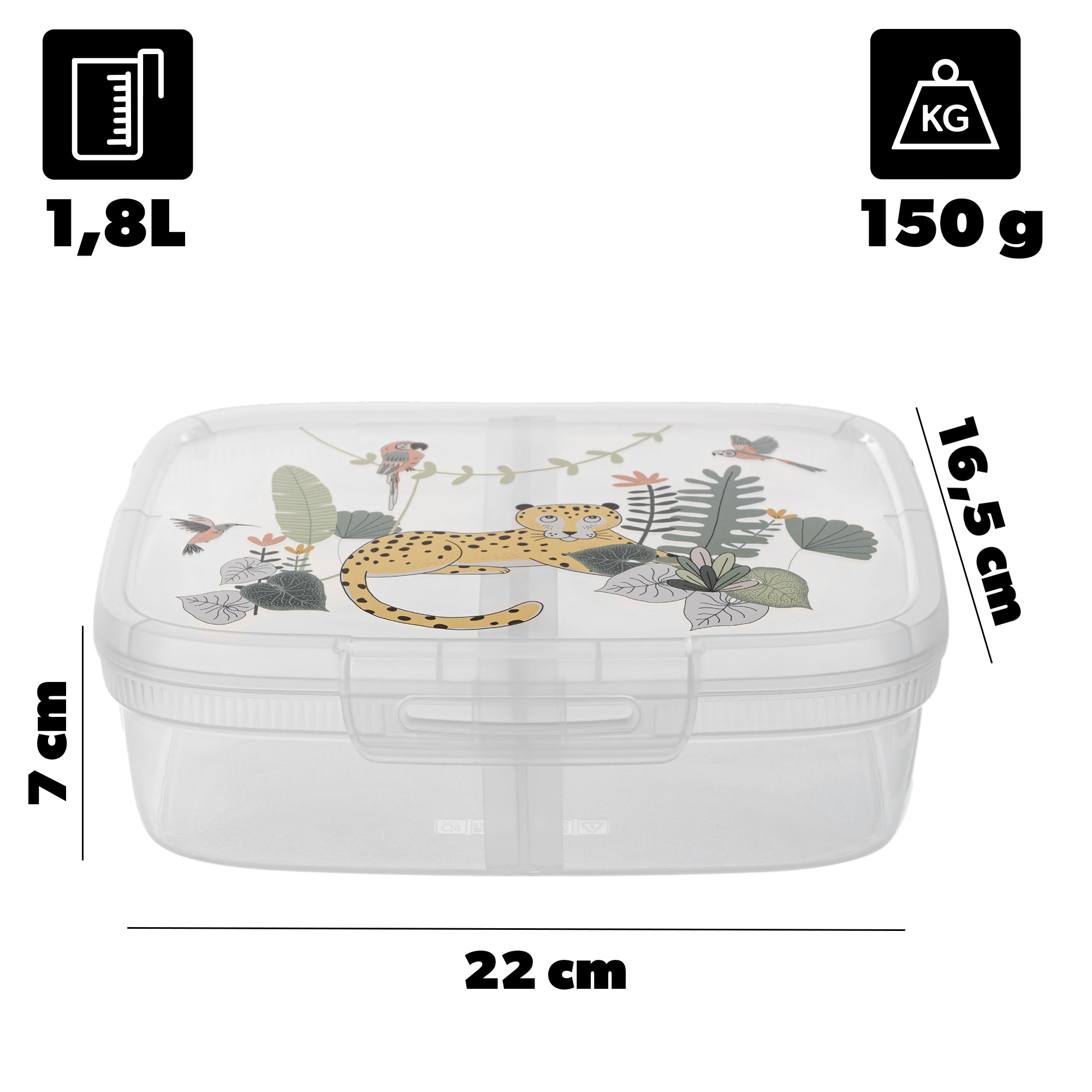 Pojemnik na żywność CURVER Snap Box prostokątny z przegrodą 1.8L
