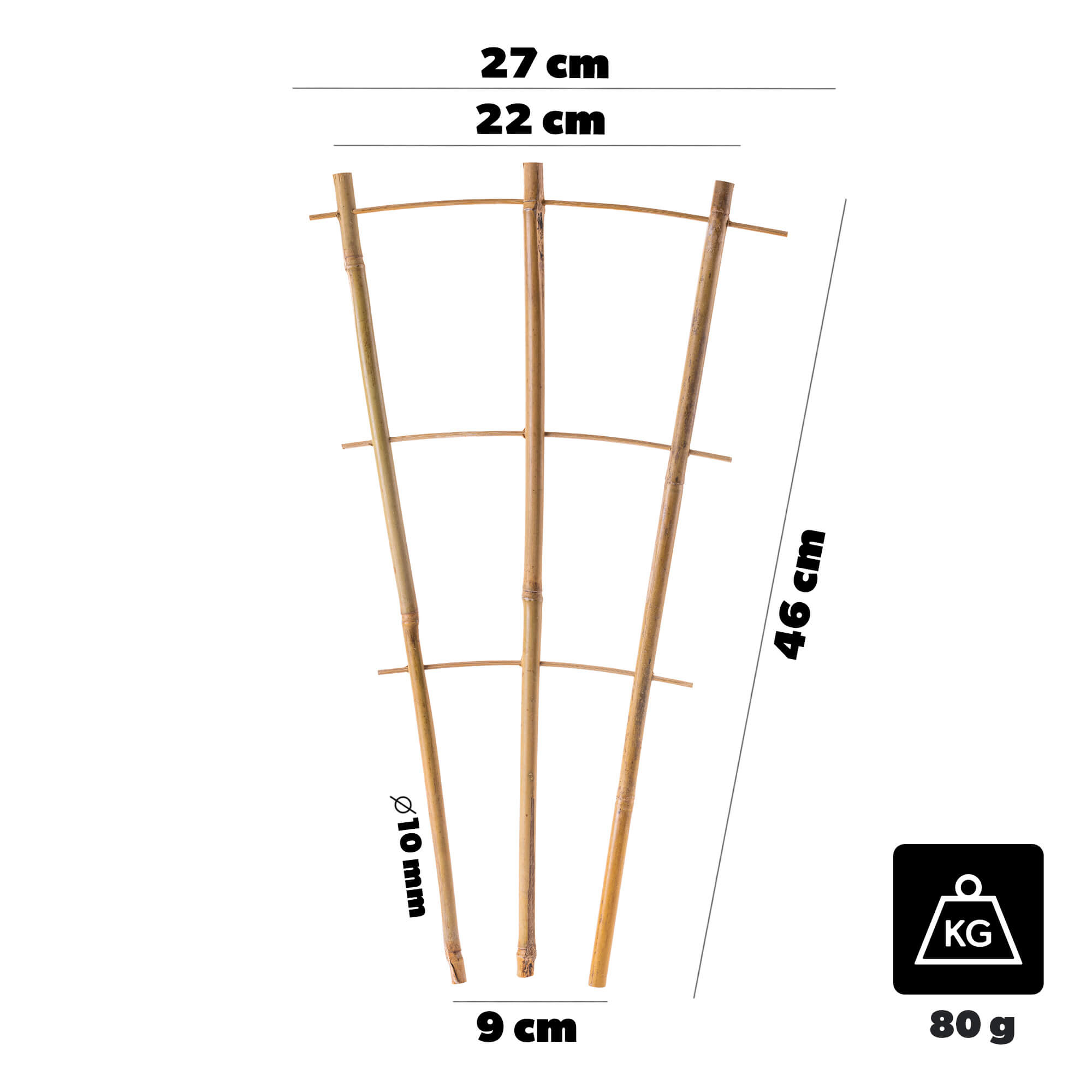 Drabinka bambusowa Taio 45 cm 5 szt.