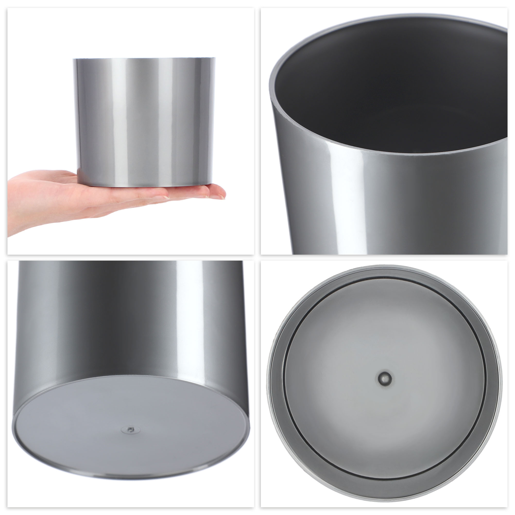 Doniczka na kwiaty okrągła Figari 11 cm, srebrna