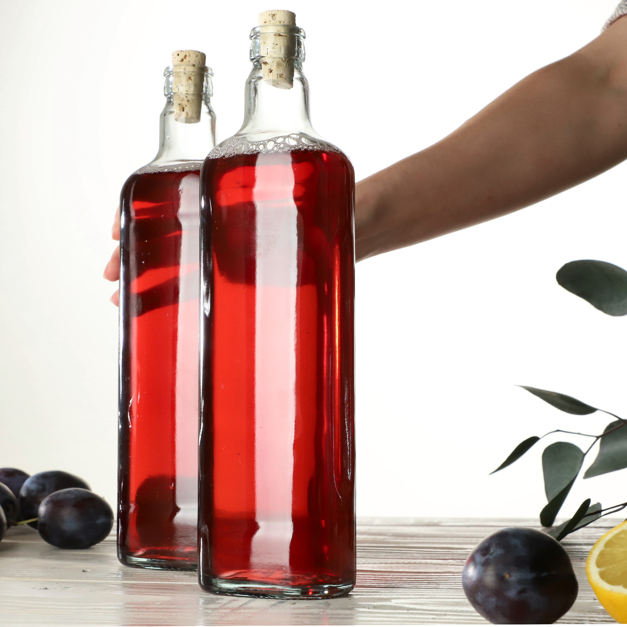 Butelka z korkiem Rotzo 0,7L z korkiem fi21, 8 szt.