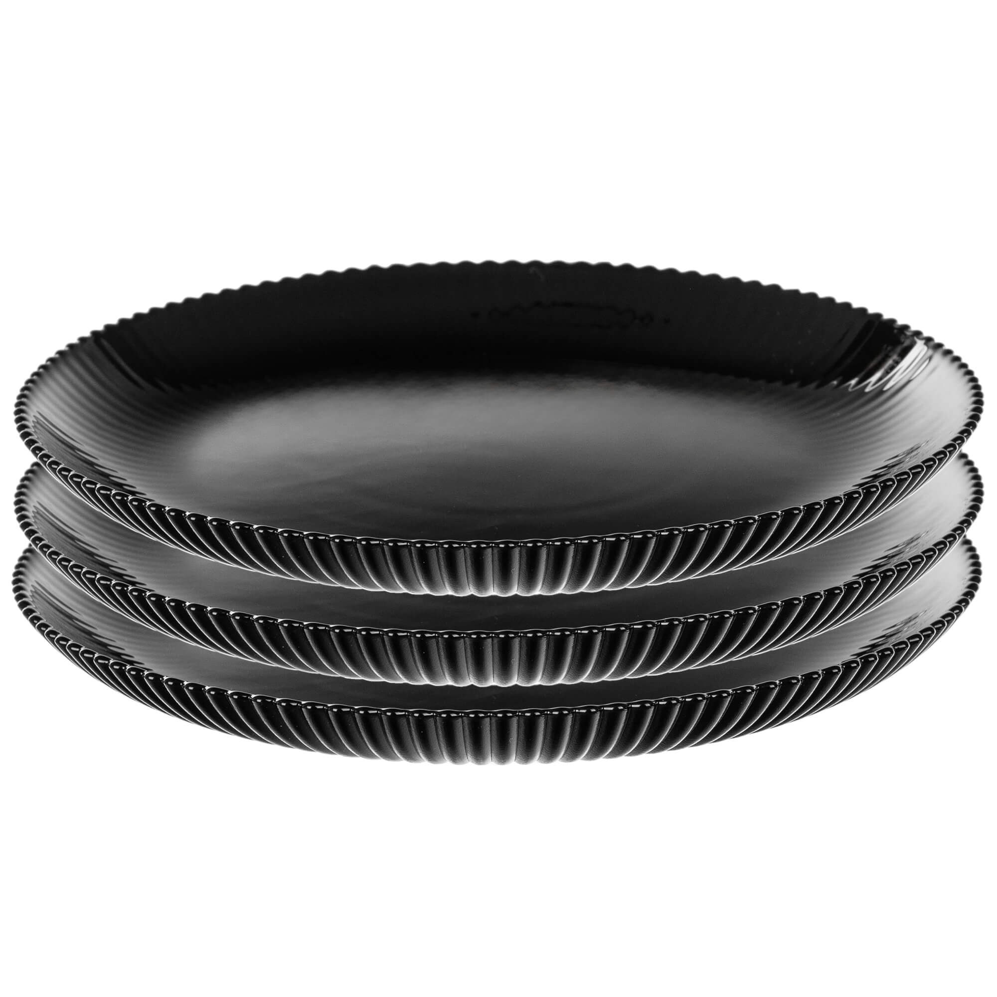 Talerz deserowy Regno 19 cm czarny 3 szt.