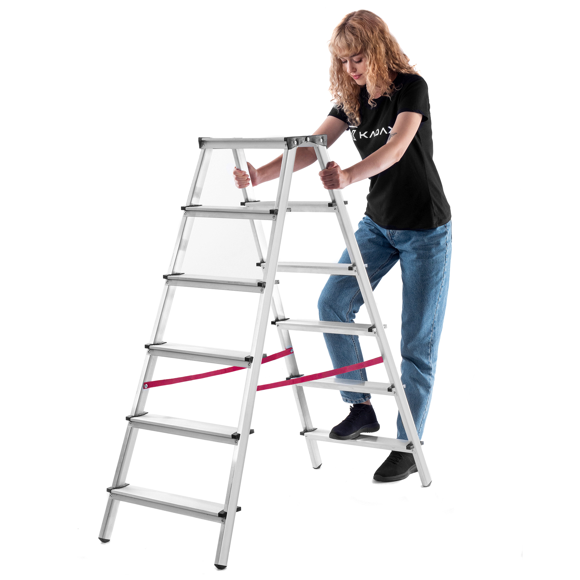 Drabina aluminiowa dwustronna Telti 6 stopni