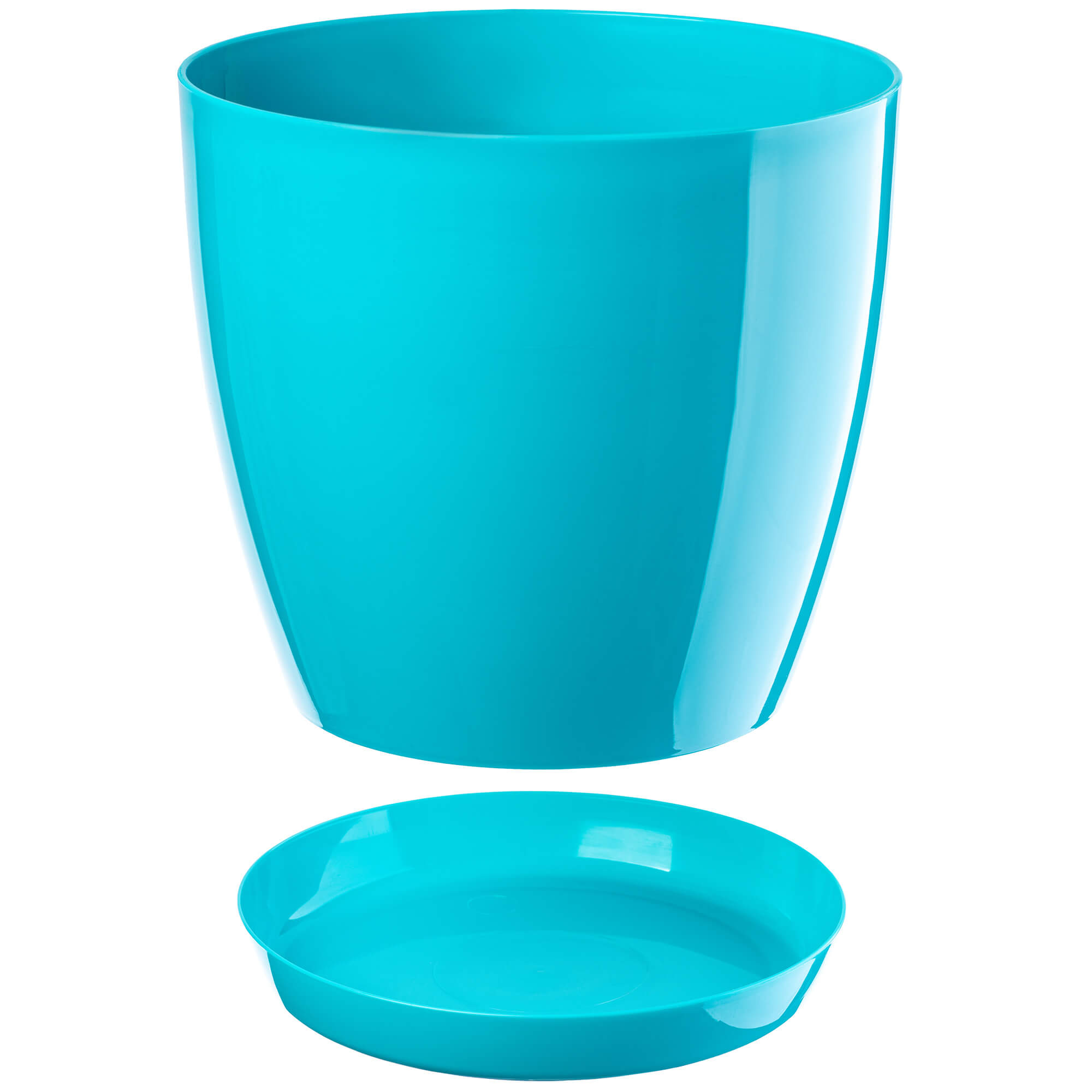 Doniczka na kwiaty z podstawką 20 cm, turkusowa
