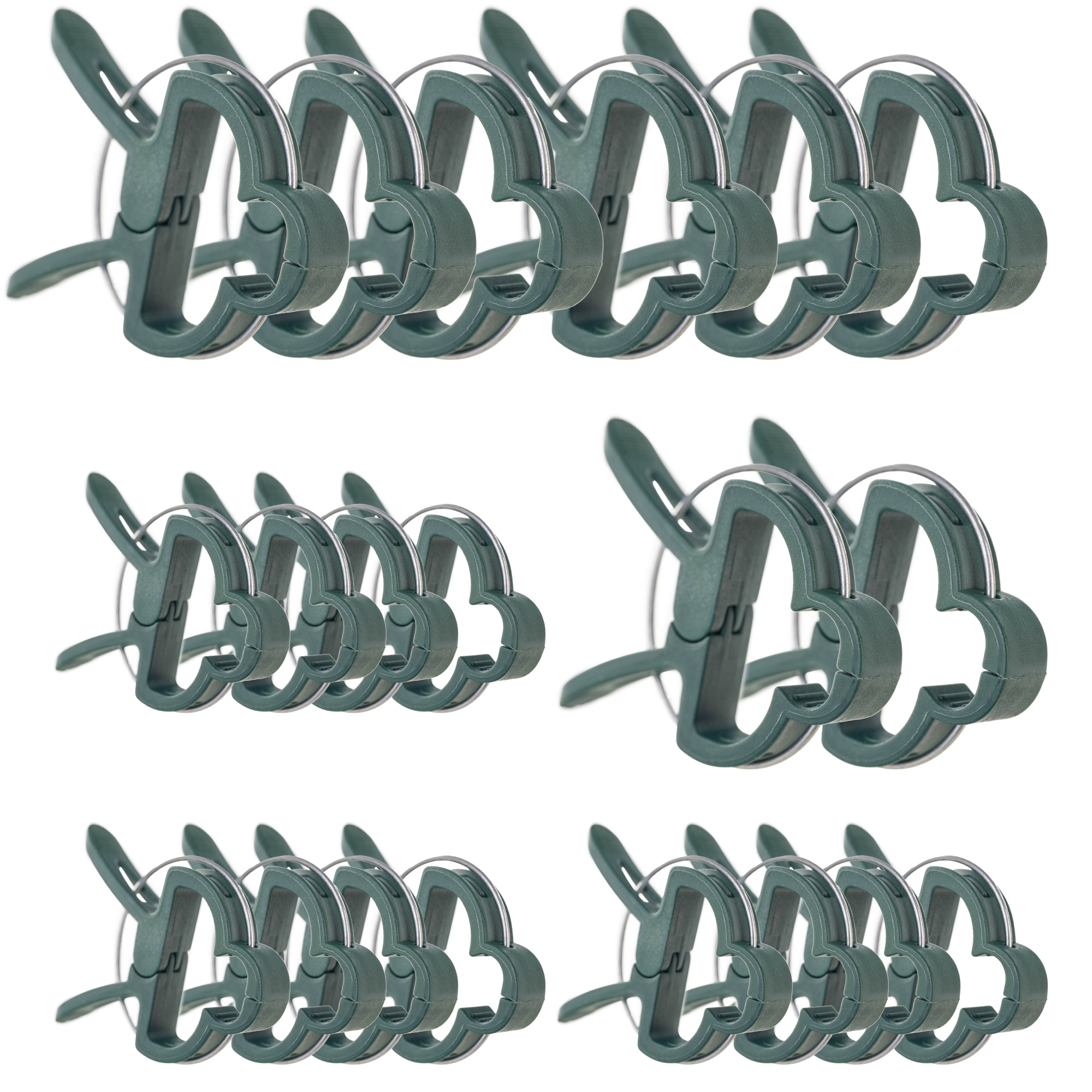 Klipsy do mocowania roślin Paldo 2 rozmiary zielone 20 szt.