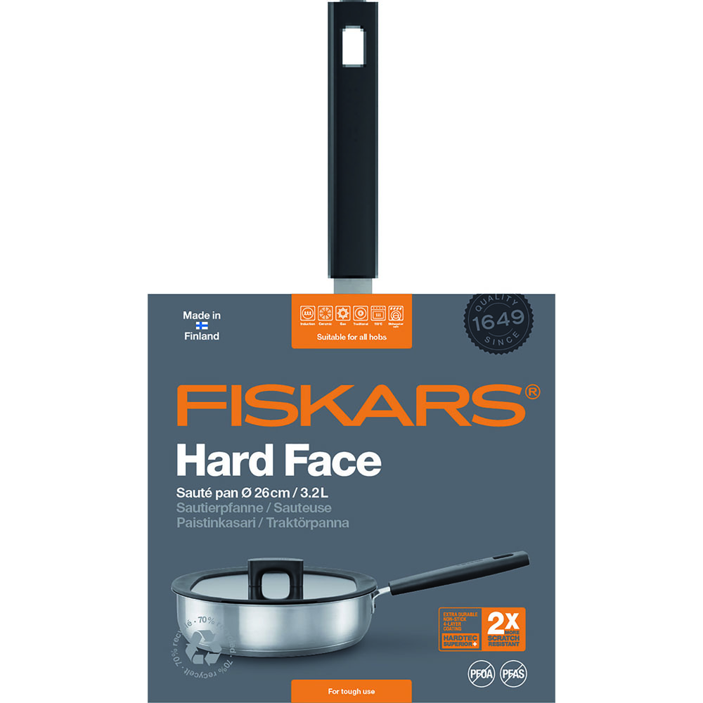 Fiskars 1052248 HF Steel Patelnia szefa kuchni 26 cm z pokrywką