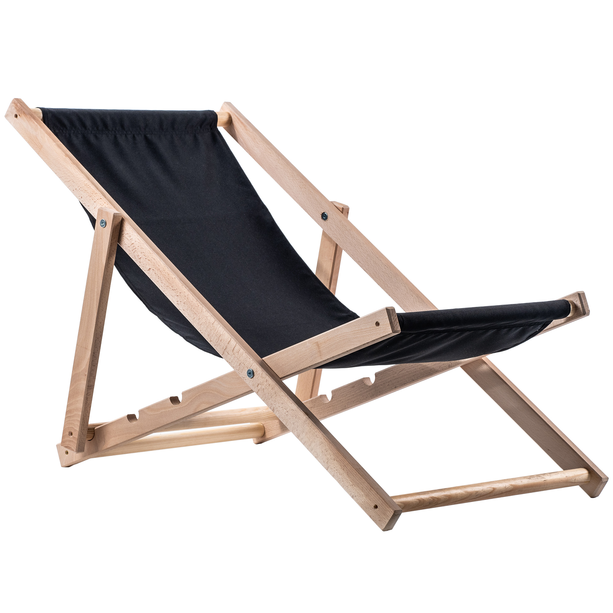 Leżak drewniany Tulon 80 x 63 cm czarny, 2szt