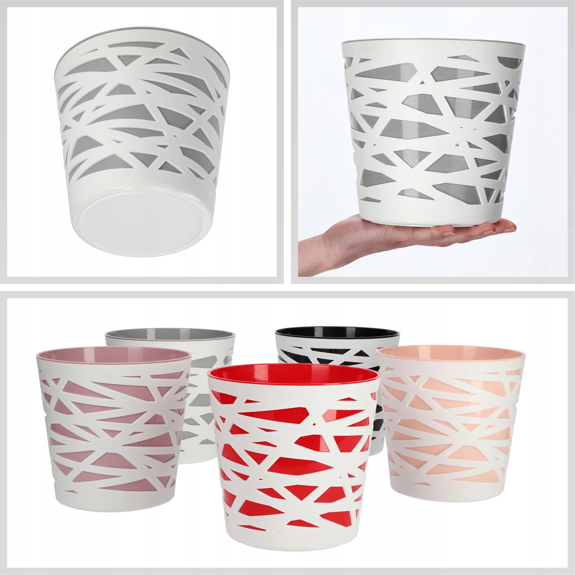 Doniczka z wkładem Rusio 17 cm, szara