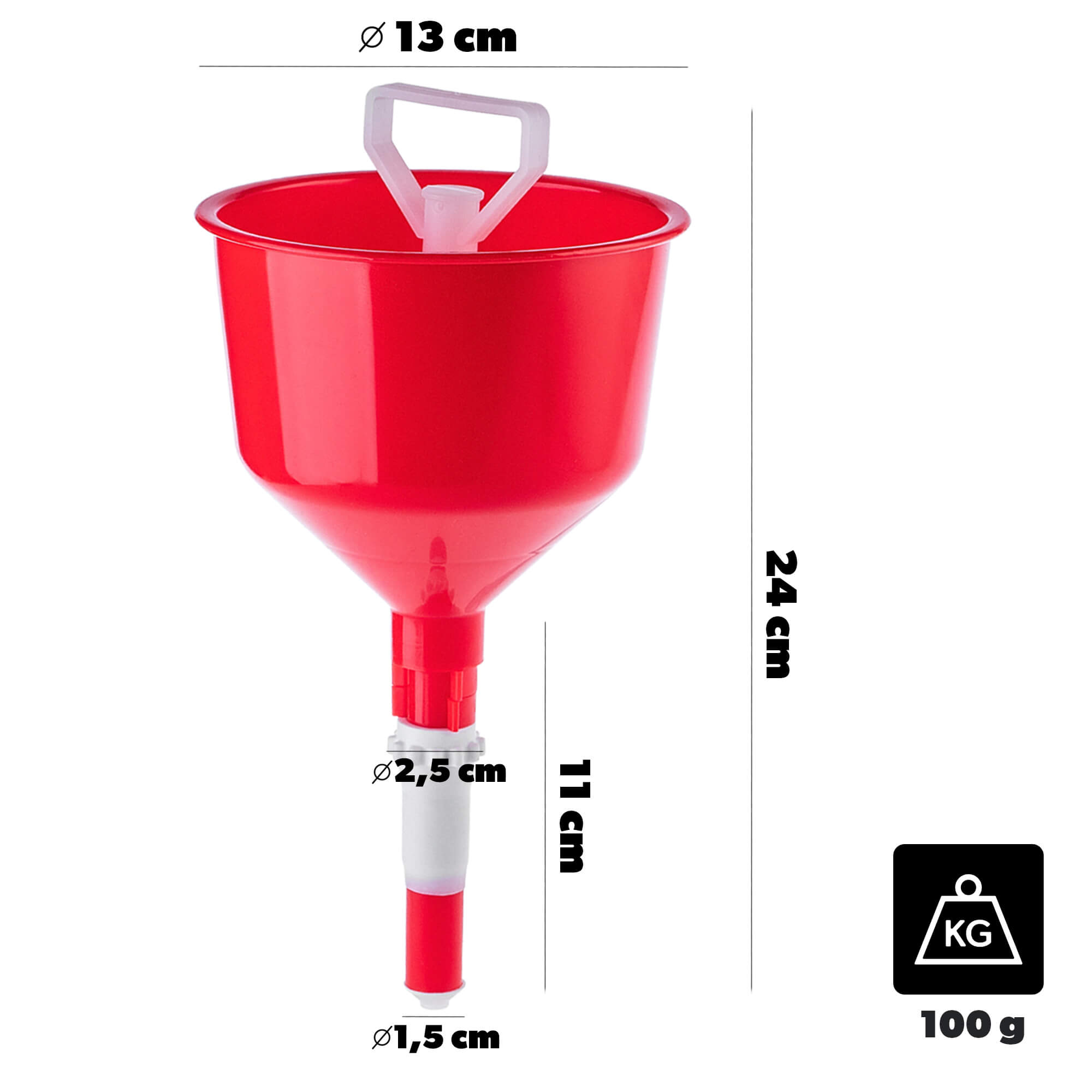 Lejek półautomatyczny z sitkiem Canolo 13 x 24 cm czerwony