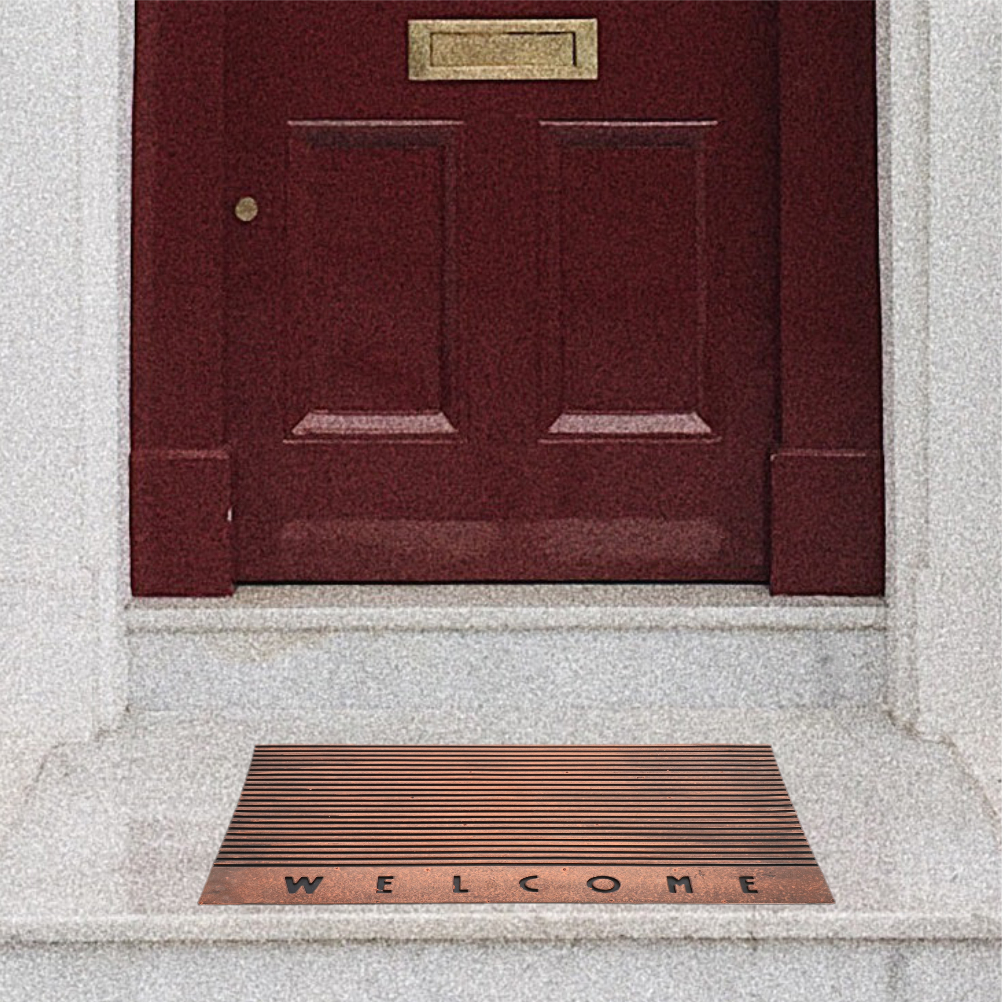 Wycieraczka gumowa „Welcome" 75 x 45 cm, brązowa