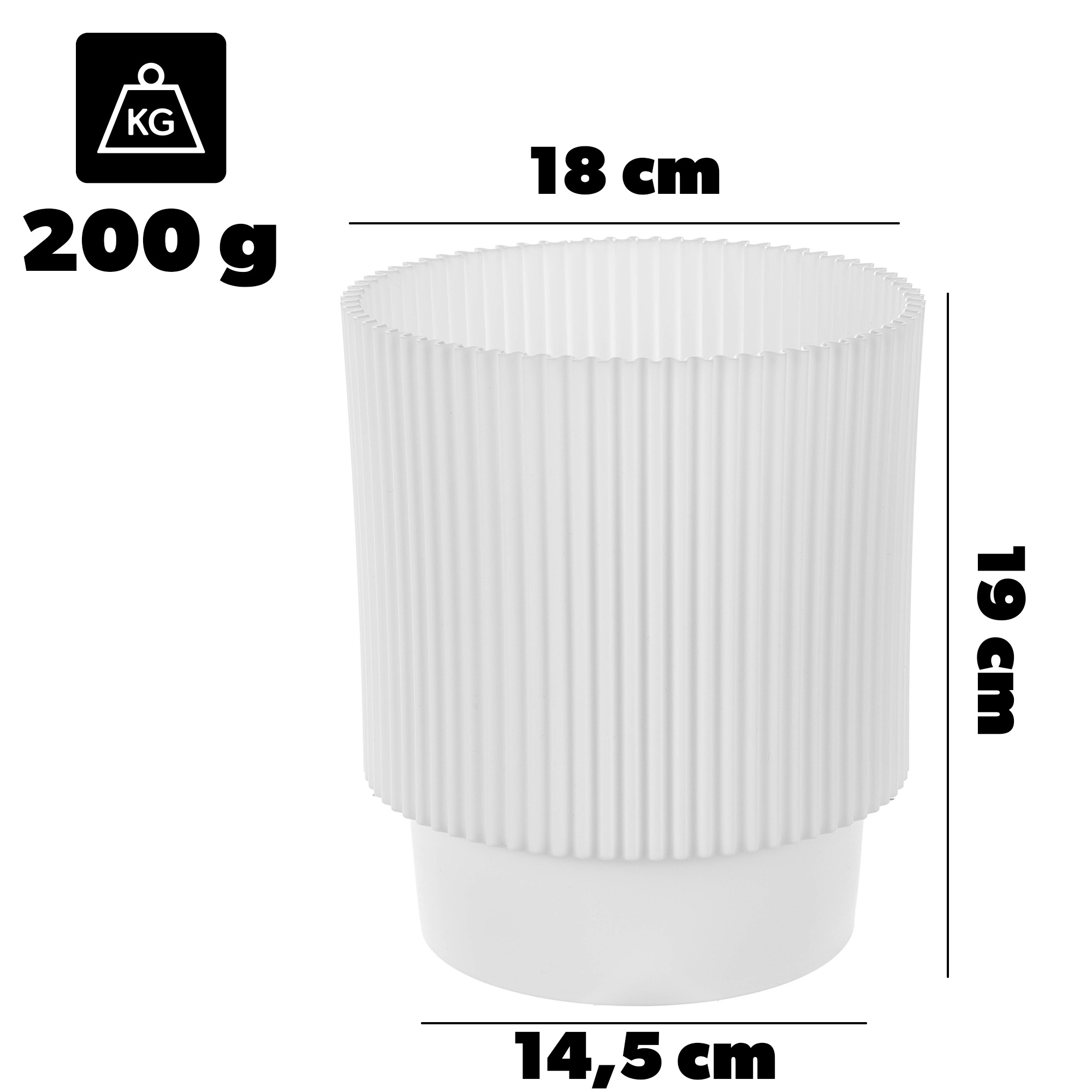 Doniczka na kwiaty Aldeia 18cm biały