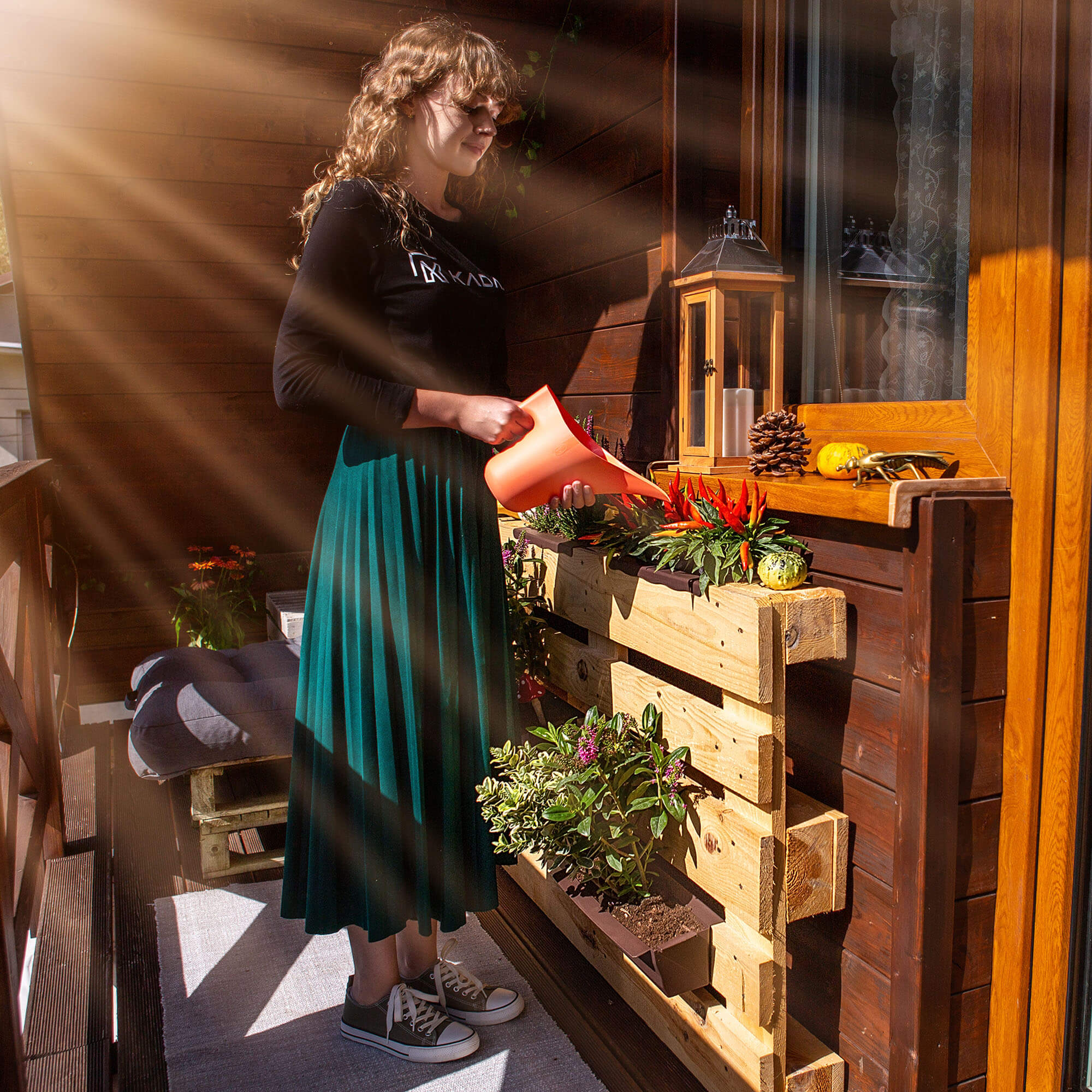 Doniczka do europalet Veere 40.5 cm brązowa 16 szt.