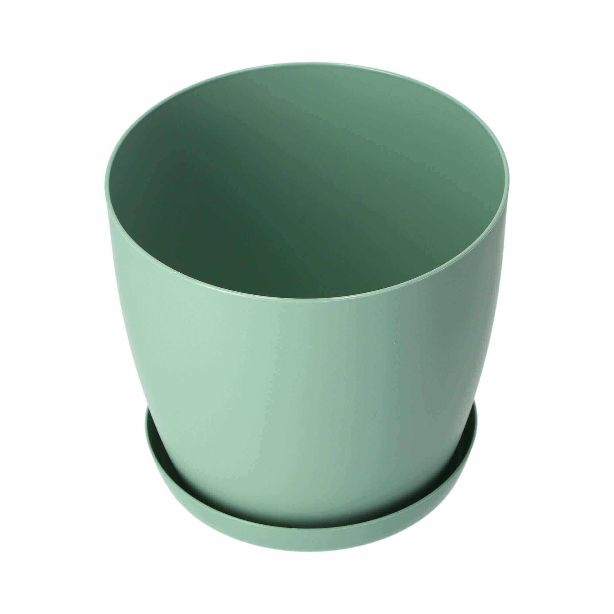 Doniczka Agen z podstawką 12 cm, matowa zielona