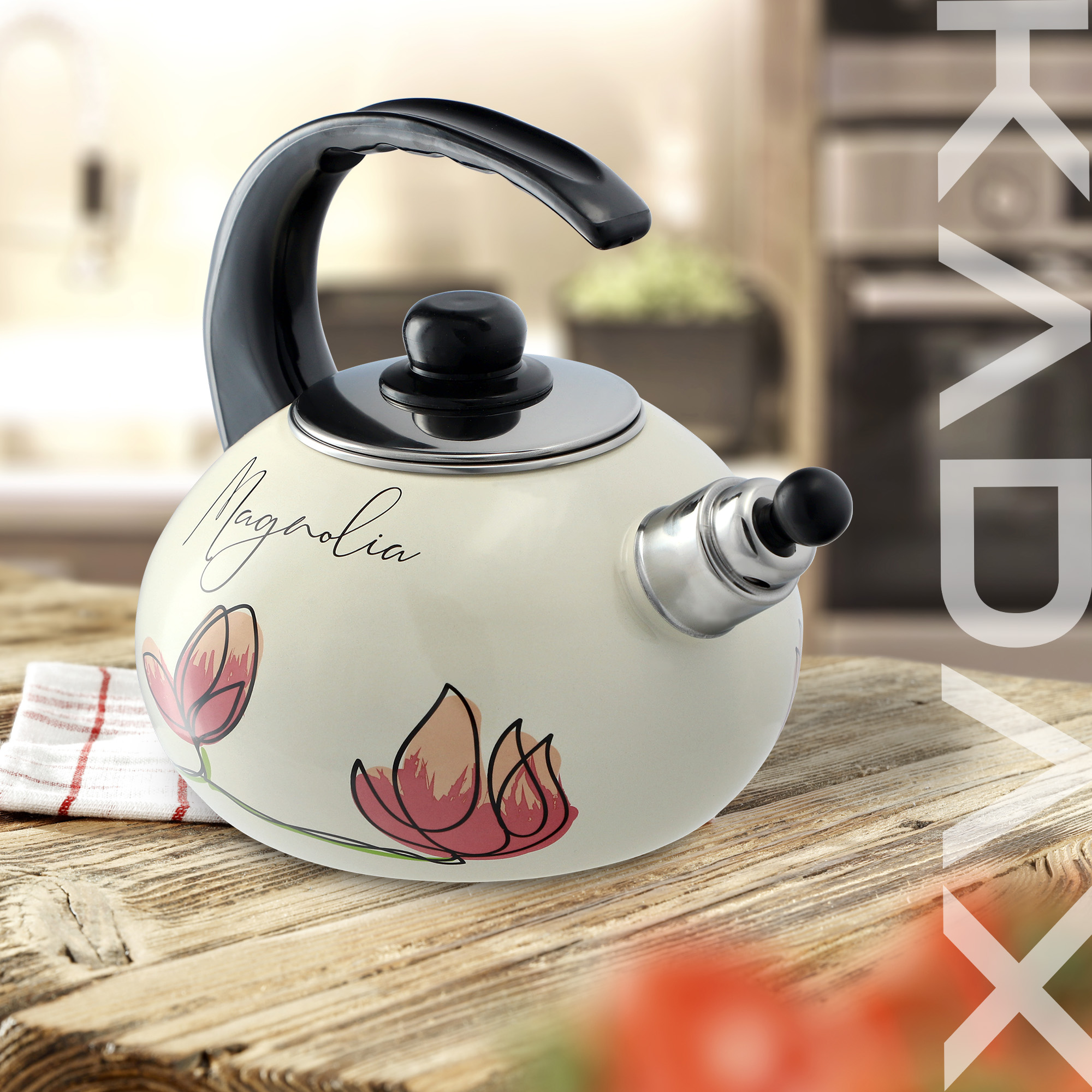 Czajnik emaliowany Marbella 2.2L „Kwiaty Magnolii”