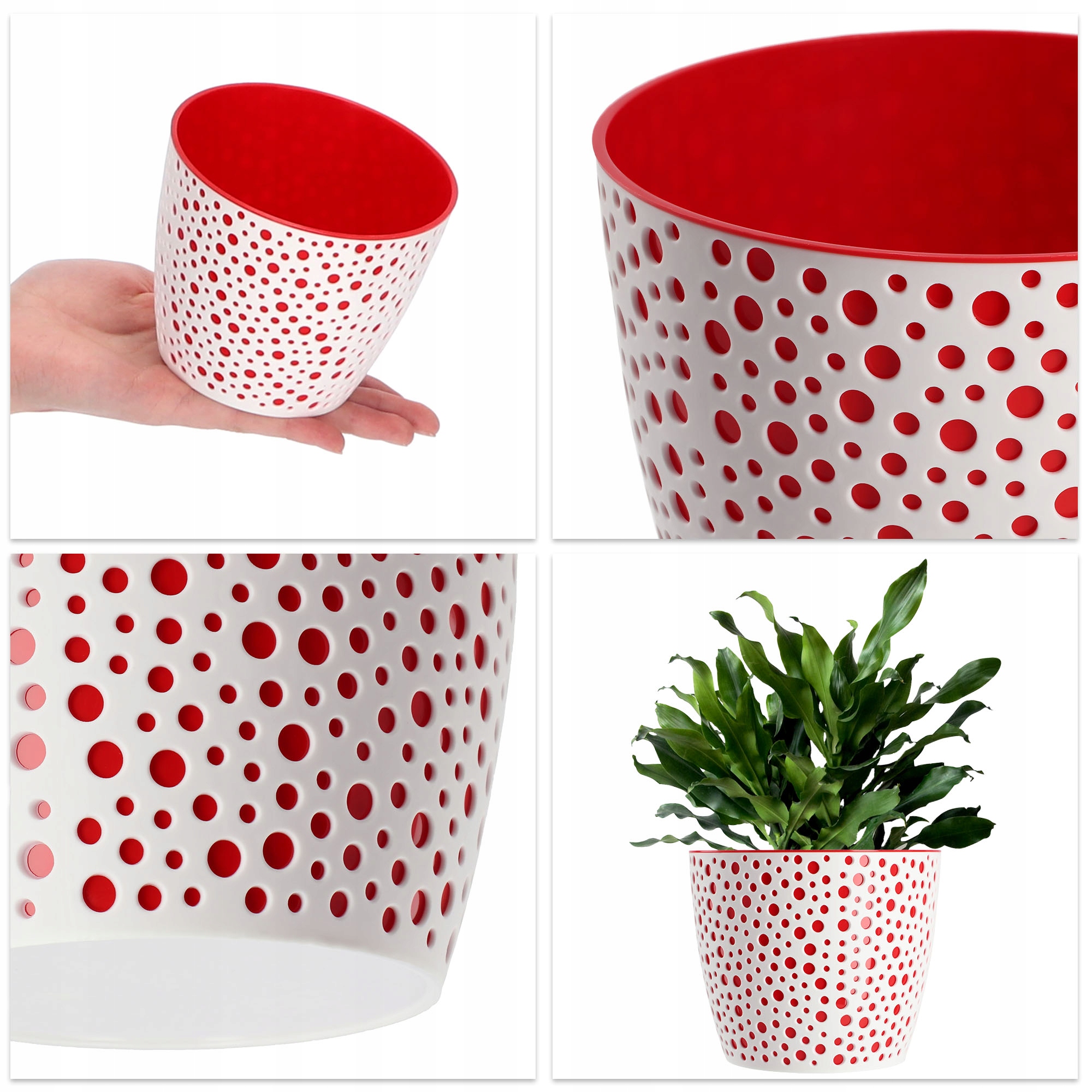 Doniczka na kwiaty Casini 11 cm, czerwona