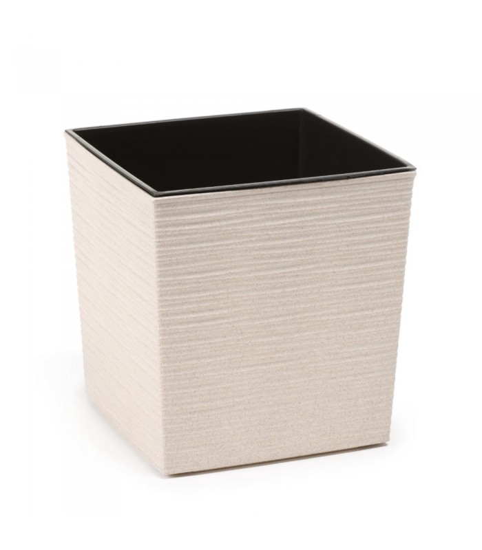 Donica na kwiaty z wkładem dłuto 19 cm, biała